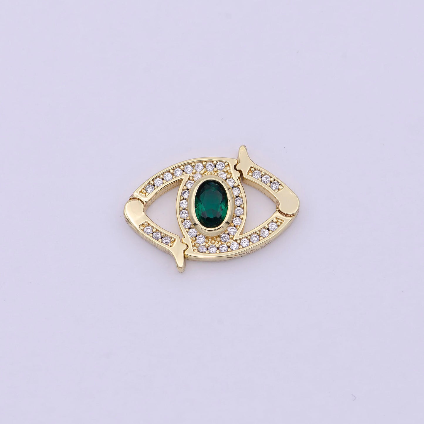 Mini 24k gold cz micro pave clasp evil eye lock clasp, interlock micro pave clasp fastener for bracelet necklace connector clasp l-566 l-567