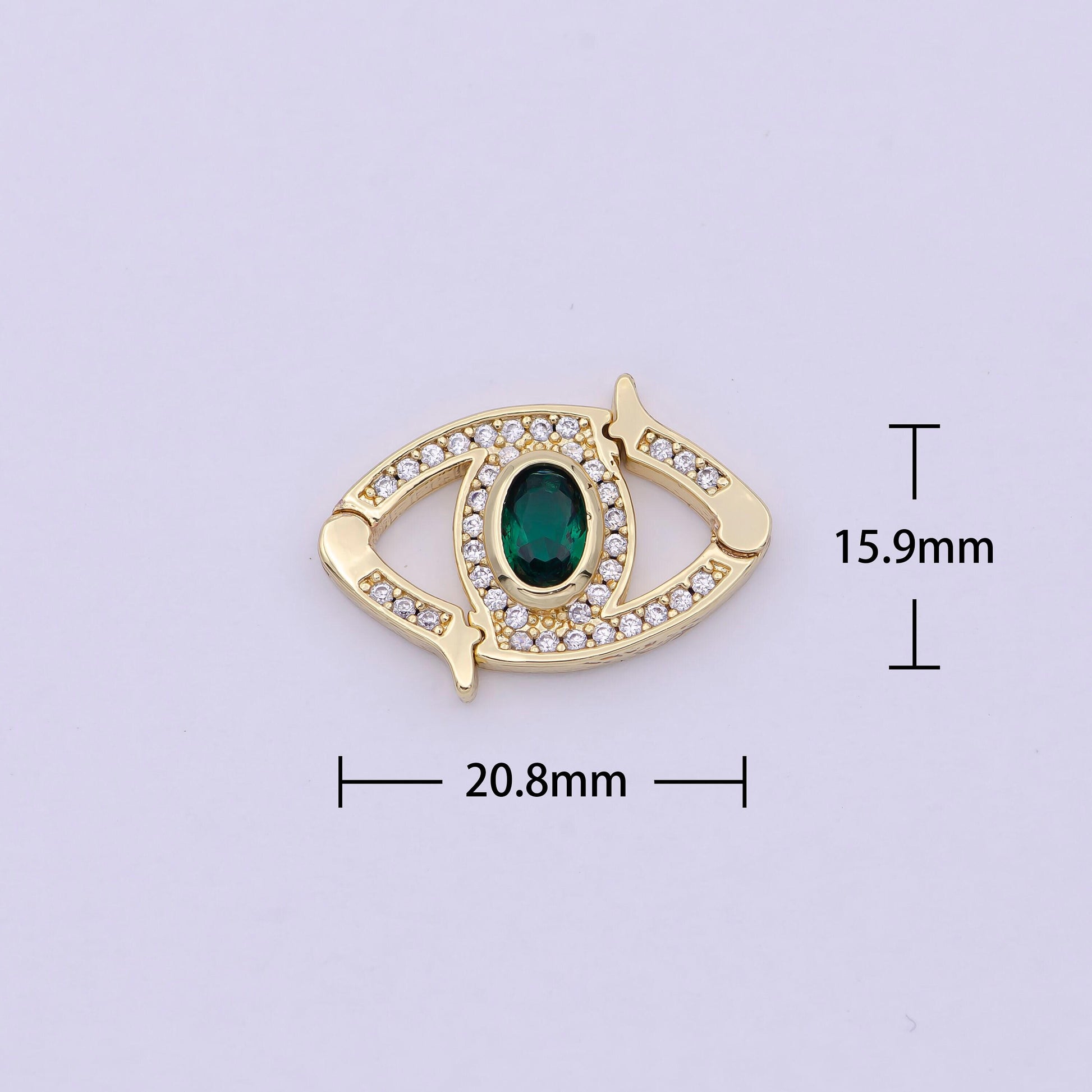 Mini 24k gold cz micro pave clasp evil eye lock clasp, interlock micro pave clasp fastener for bracelet necklace connector clasp l-566 l-567
