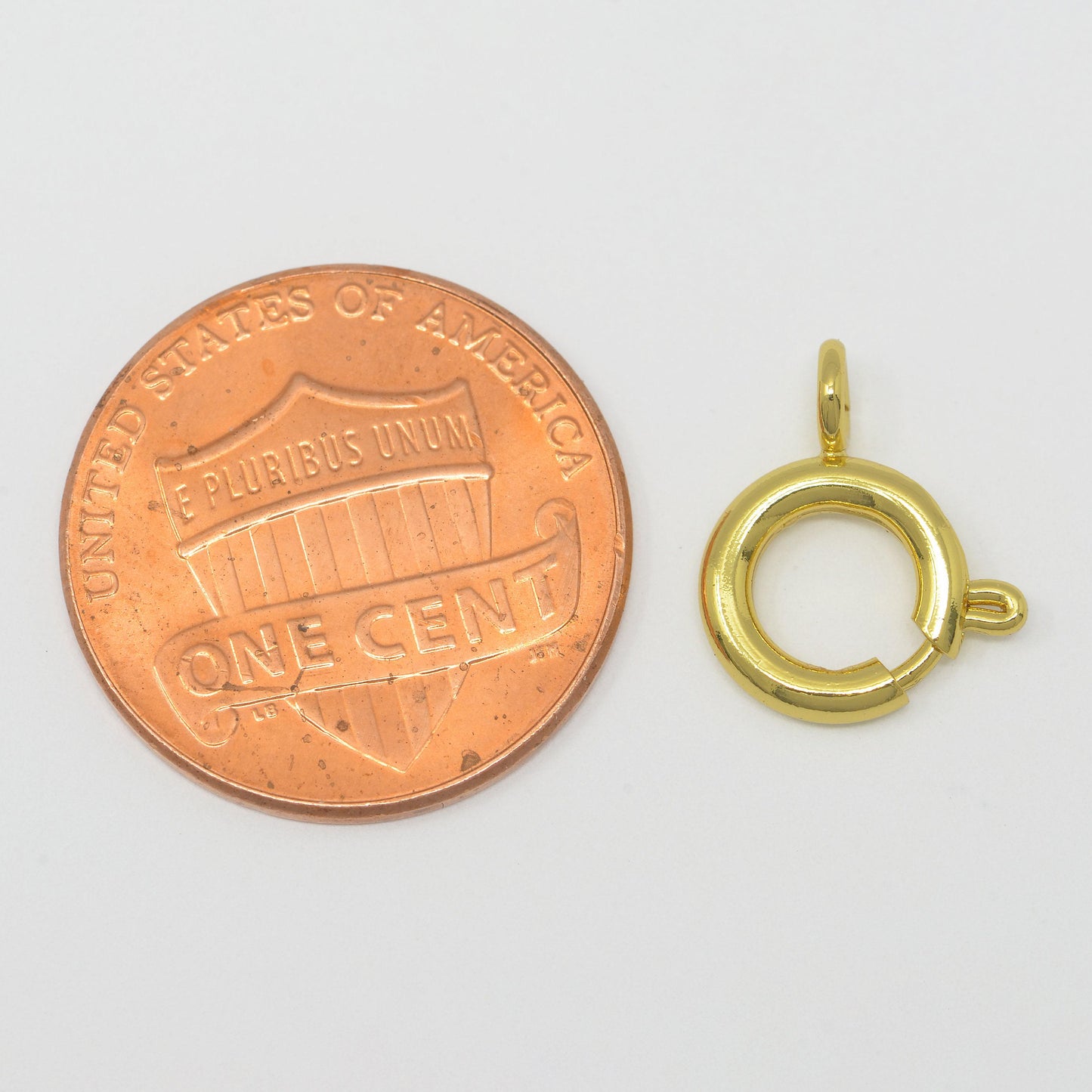 1pc 24k gold filled spring gate ring,12.5mm x 11mm round ring charm holder gold clasp for connector charm holder l-480 - l-482