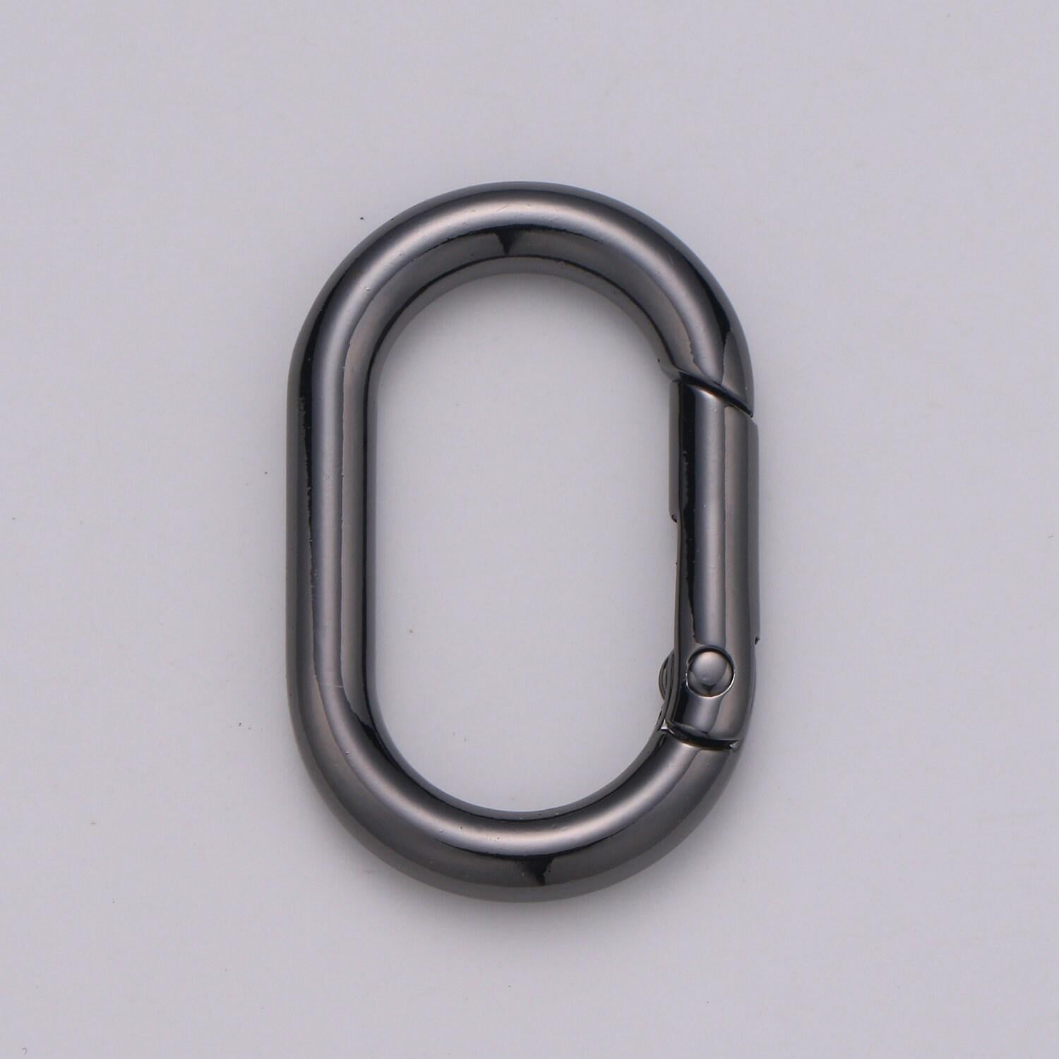 1x chunky gold spring gate ring, push gate ring, 24x38mm oval ring, charm holder 24k gold filled clasp for link chain connector