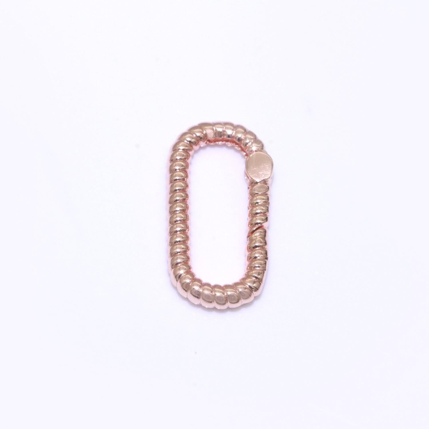 1x twisted gold spring gate ring, 18.8 mm marine rope push gate ring, charm holder clasp for connector bracelet end clasp rose gold silver