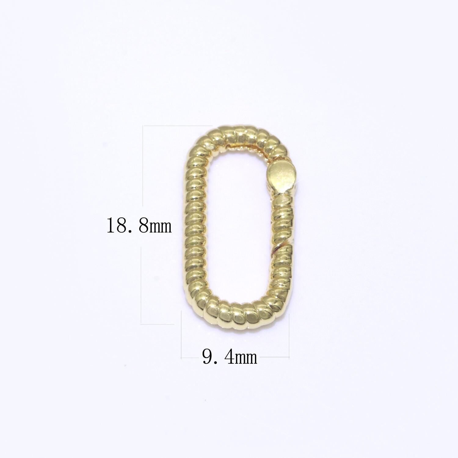 1x twisted gold spring gate ring, 18.8 mm marine rope push gate ring, charm holder clasp for connector bracelet end clasp rose gold silver