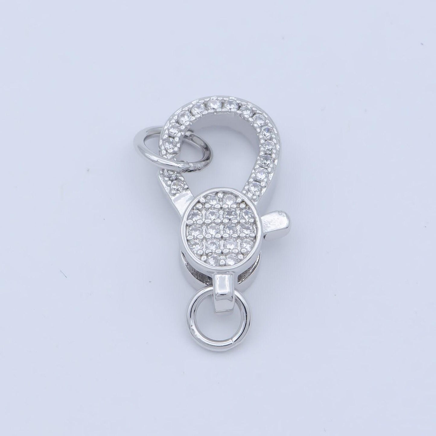 14k gold fill oval clasp for bracelet necklace buckle micro paved , cz cubic lobster clasp fastener for beading supplies component