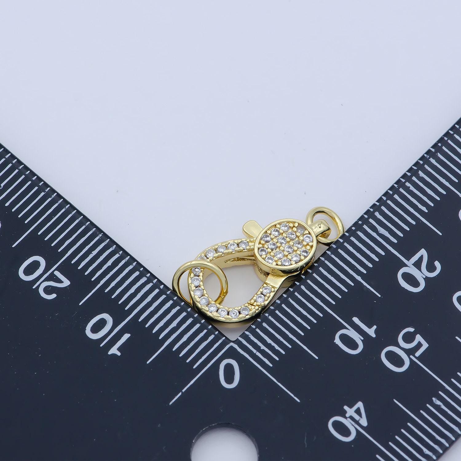 14k gold fill oval clasp for bracelet necklace buckle micro paved , cz cubic lobster clasp fastener for beading supplies component