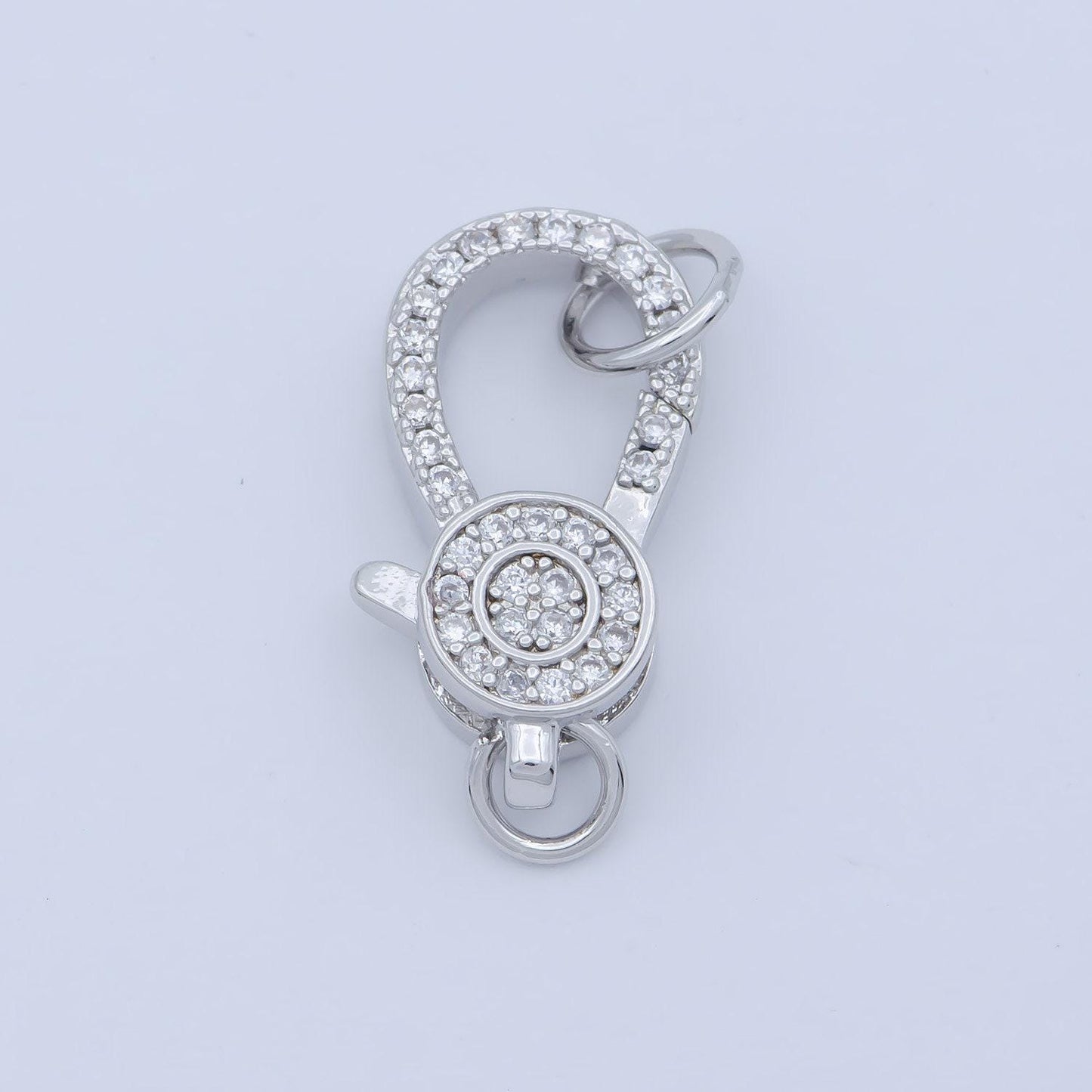 14k gold filled cz micro pave clasp bold big lock clasp, interlock end clasp fastener for bracelet necklace component supp-1219