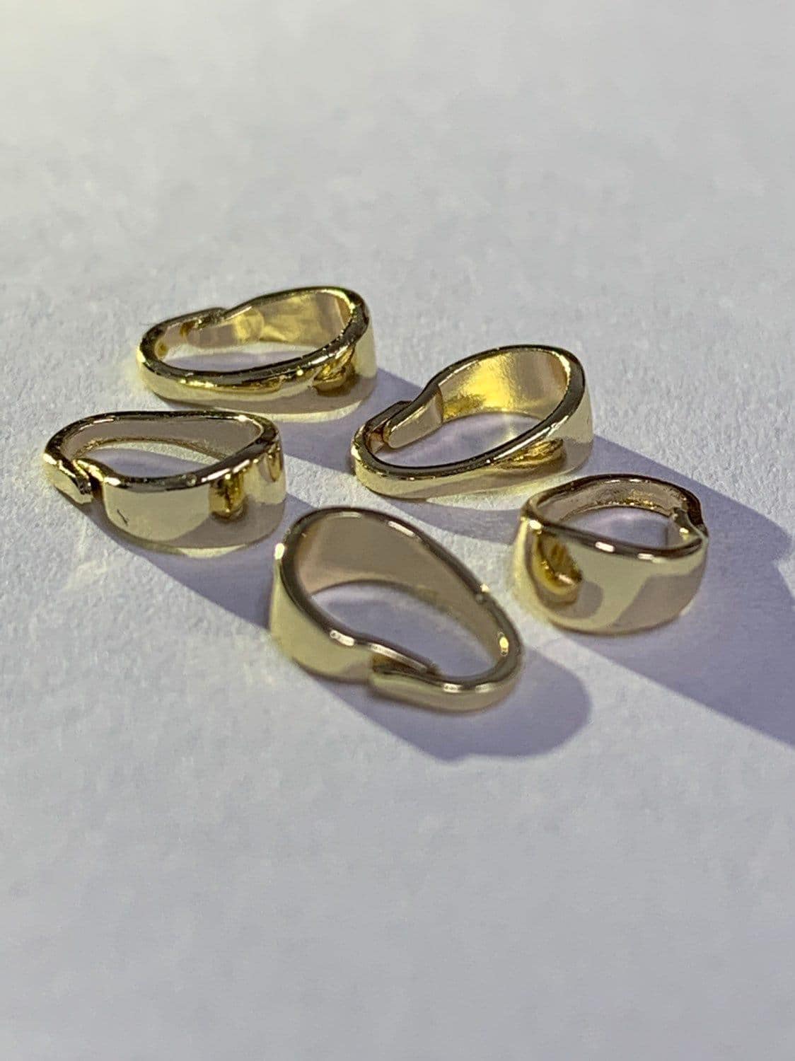 5 pcs. necklace bail 7.2mm x 2.3mm 14k, 18k, 24k gold plated, jewelry making supplies, 517