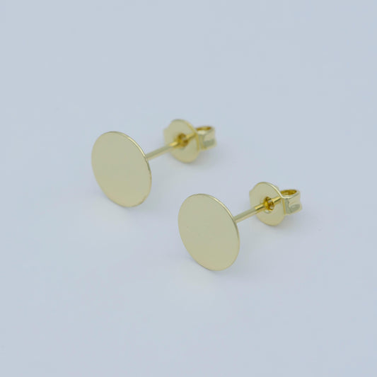 6mm, 8mm,10mm round gold earrings •gold stud earrings •circle stud round tack disc •14k gold filled geo round earrings post stud, l-391 -393