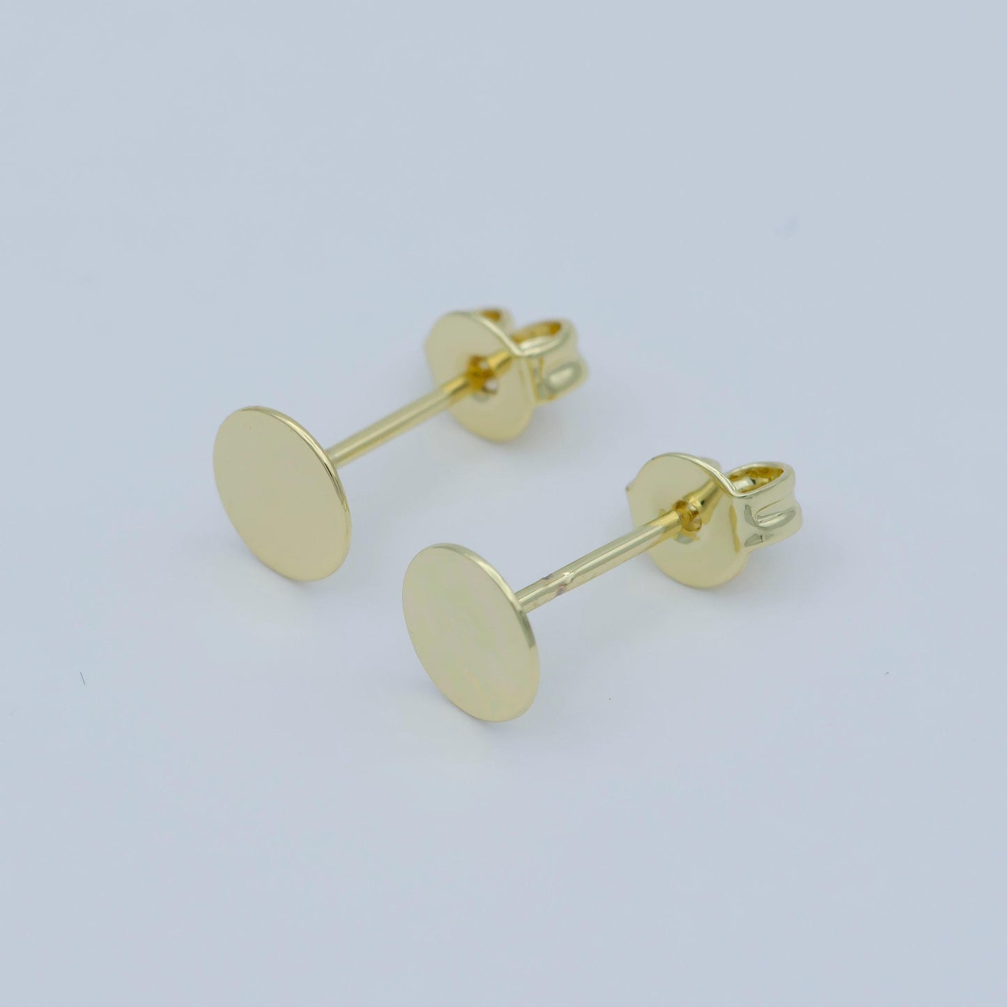 6mm, 8mm,10mm round gold earrings •gold stud earrings •circle stud round tack disc •14k gold filled geo round earrings post stud, l-391 -393