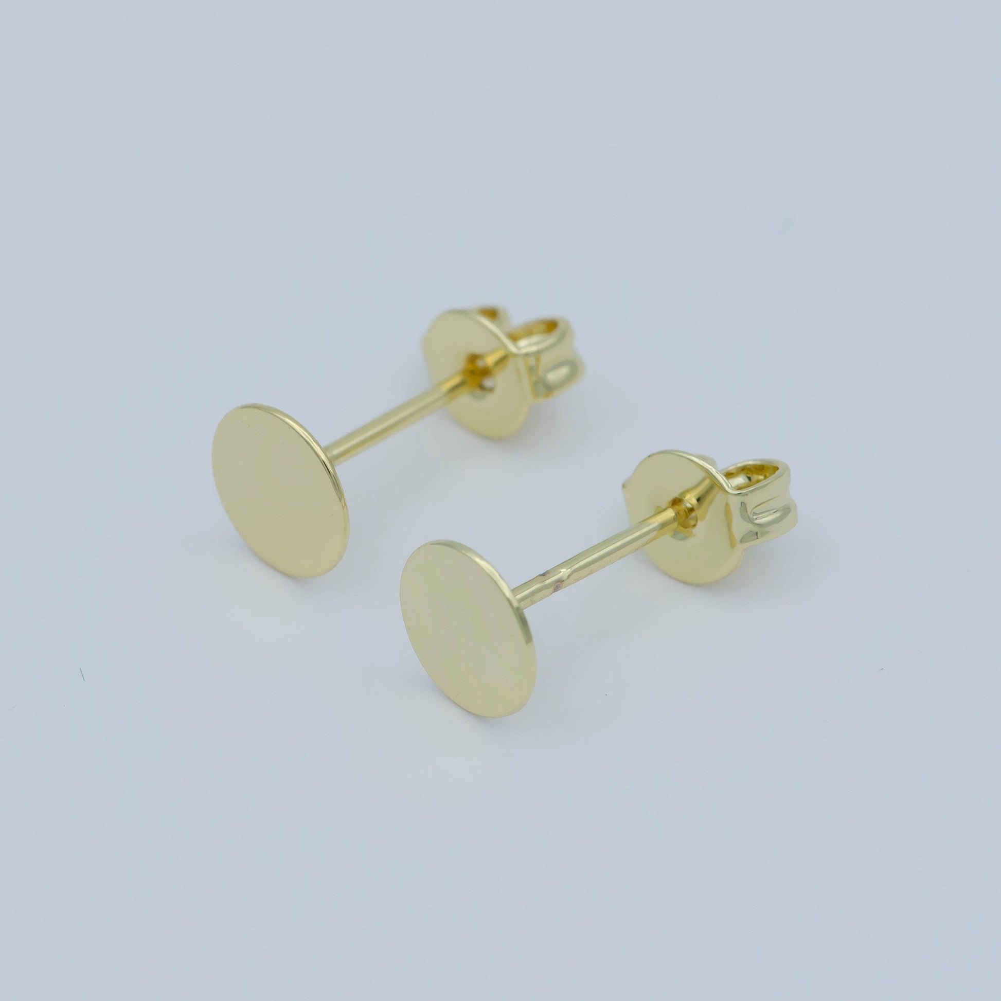 6mm, 8mm,10mm round gold earrings •gold stud earrings •circle stud round tack disc •14k gold filled geo round earrings post stud, l-391 -393
