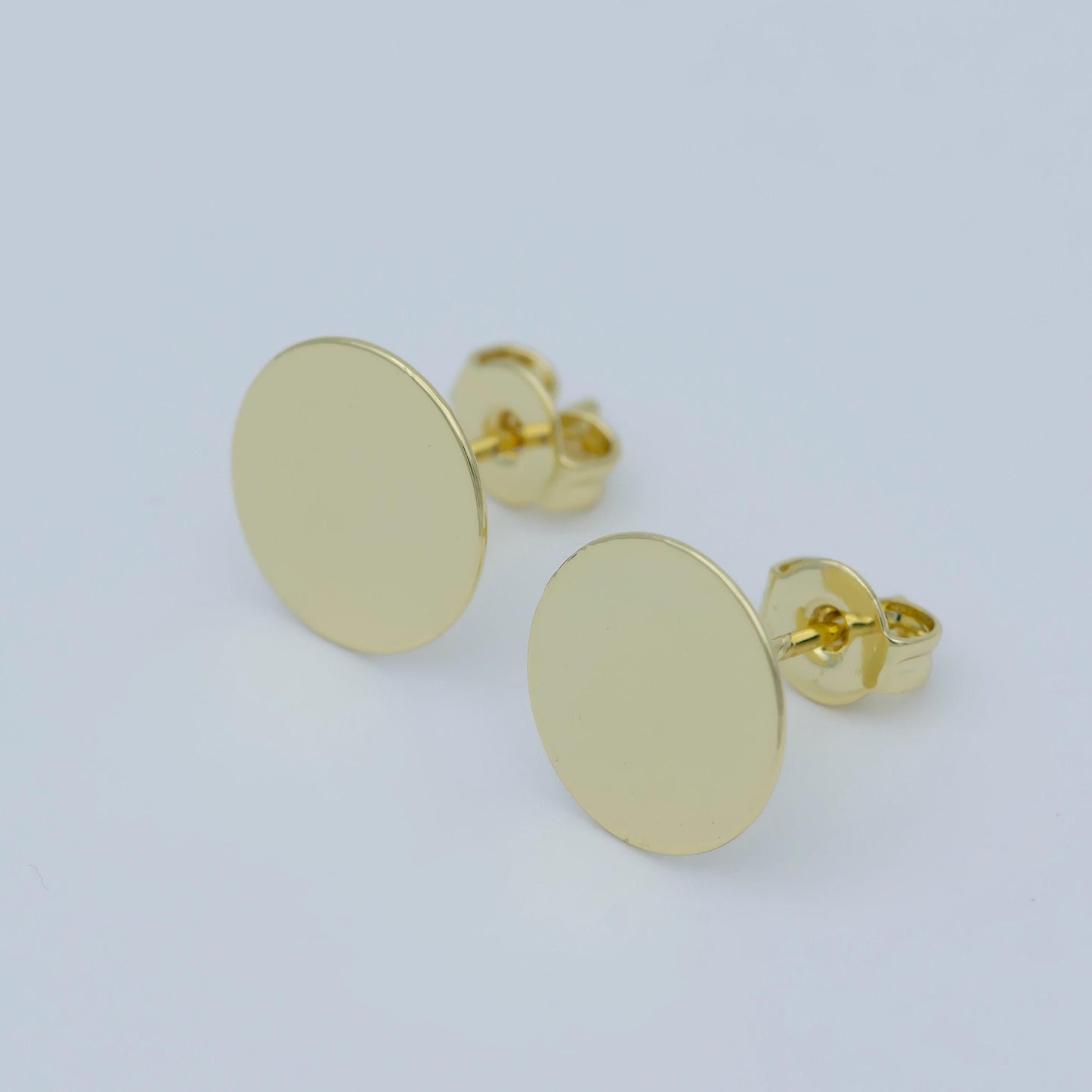 6mm, 8mm,10mm round gold earrings •gold stud earrings •circle stud round tack disc •14k gold filled geo round earrings post stud, l-391 -393