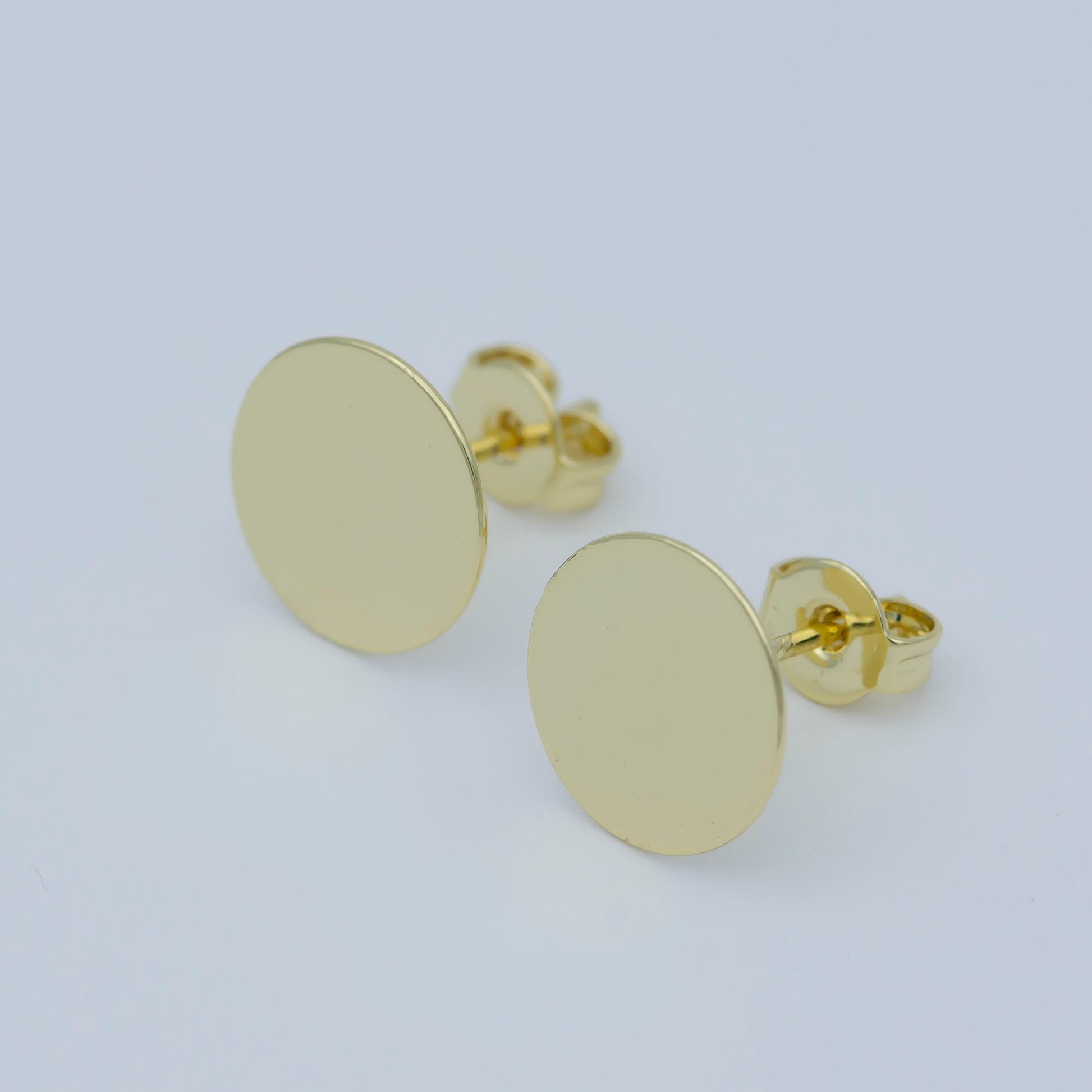 6mm, 8mm,10mm round gold earrings •gold stud earrings •circle stud round tack disc •14k gold filled geo round earrings post stud, l-391 -393