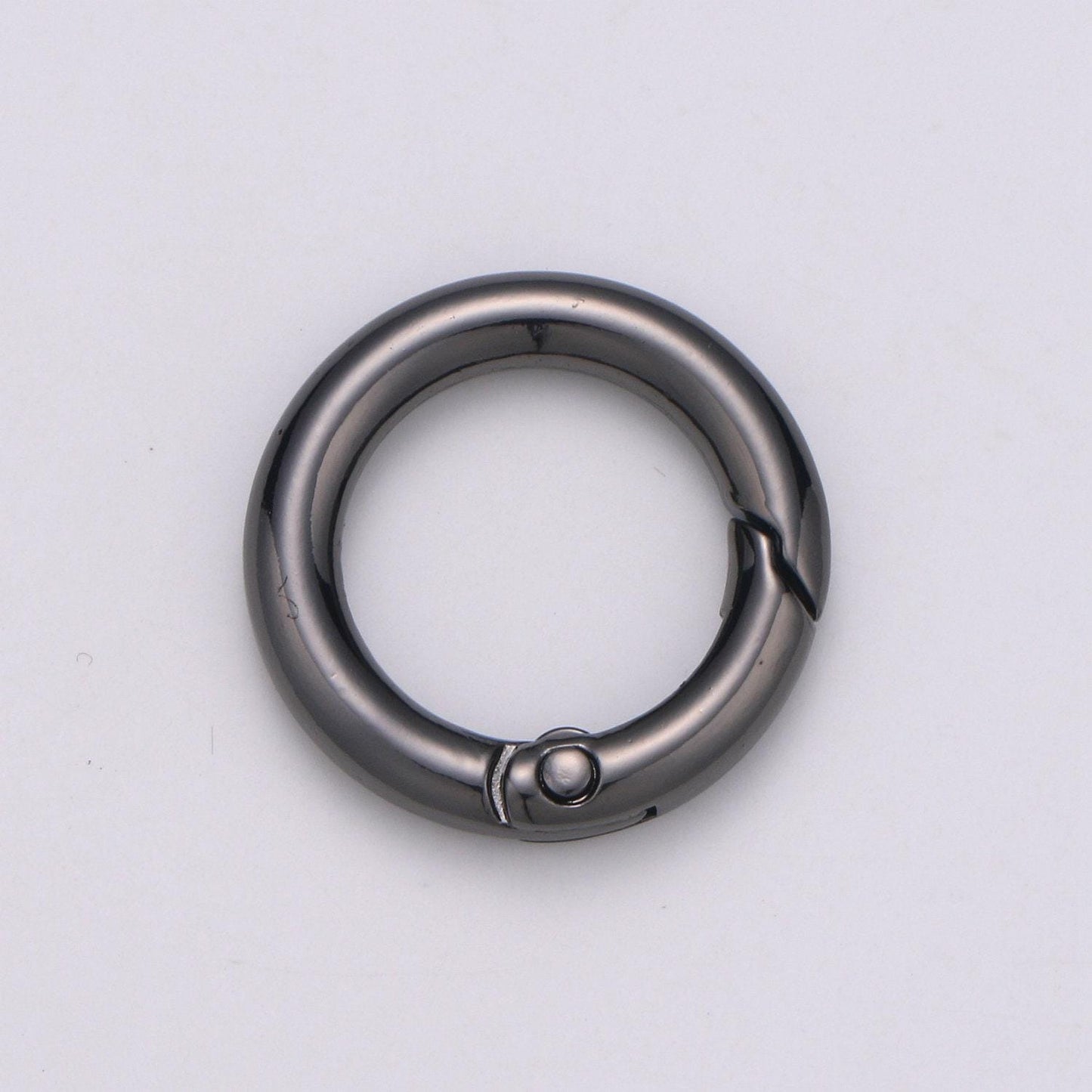 Gold spring gate ring,push gate ring, 24mm diameter ring charm holder rose gold black gun metal silver clasp connector charm holder l-36-l39