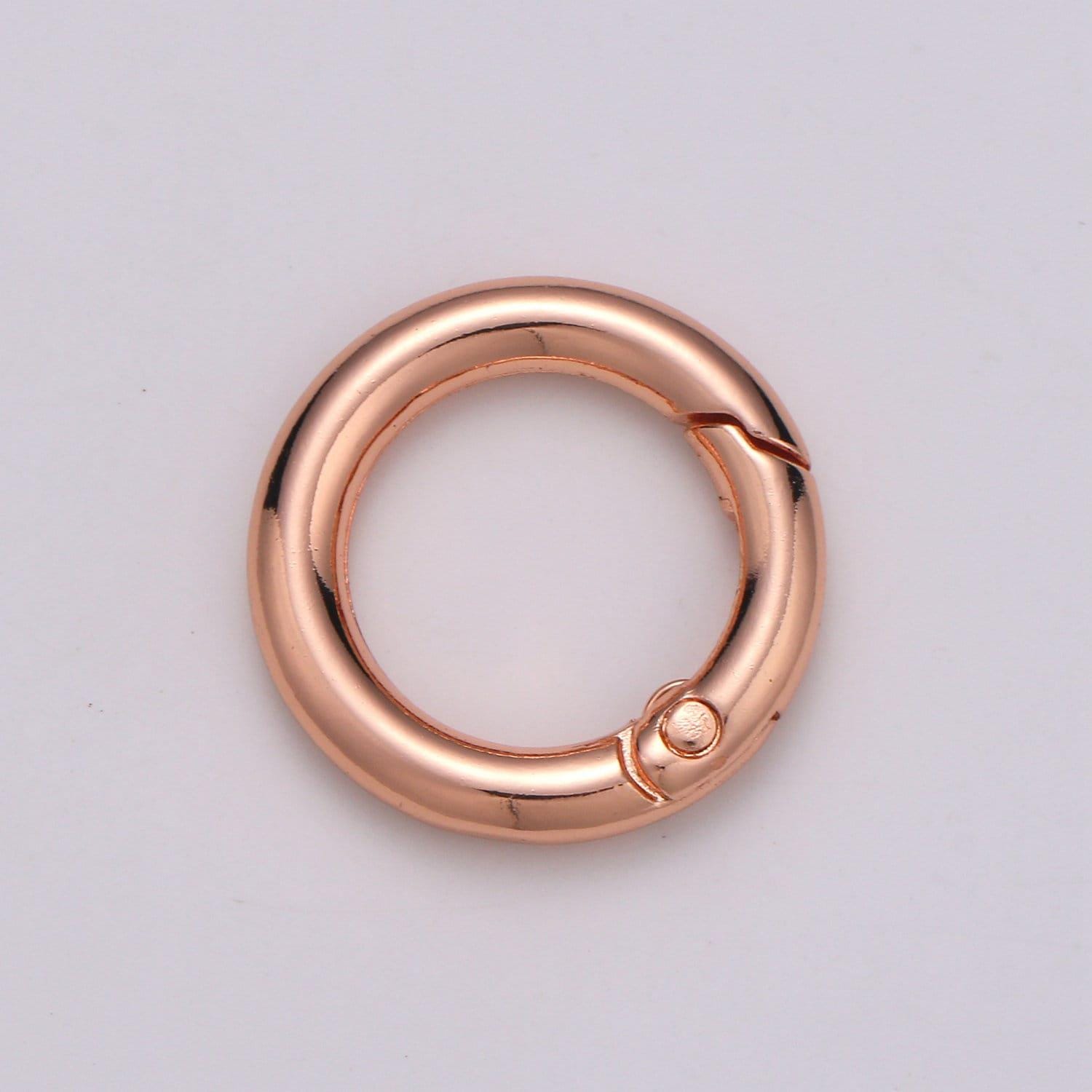 Gold spring gate ring,push gate ring, 24mm diameter ring charm holder rose gold black gun metal silver clasp connector charm holder l-36-l39