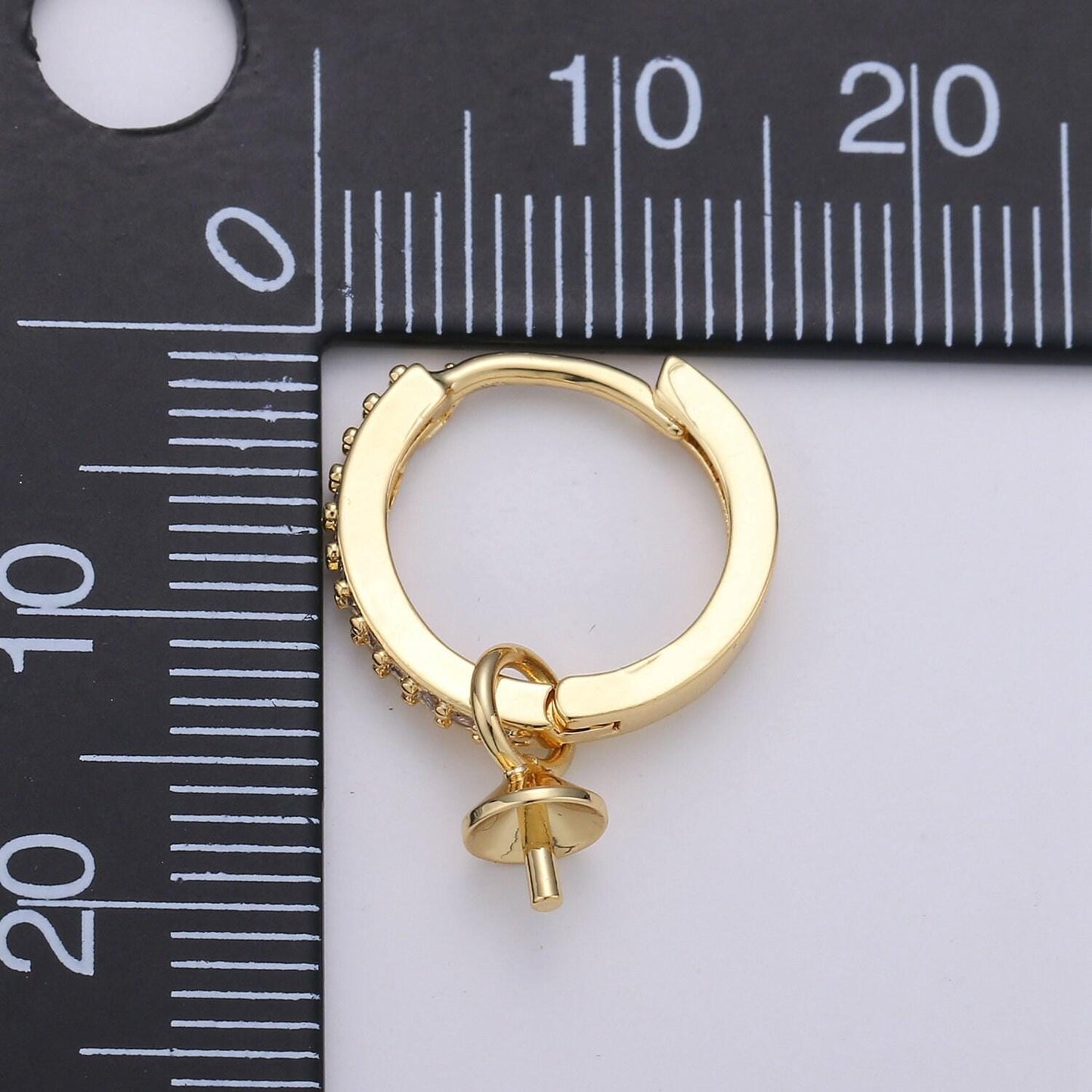 Gold filled lever back earring setting for half drilled pearl mounts diy earring drop bail, peg pearl findings wholesale l-387
