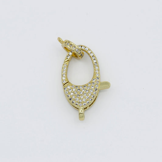 Dainty crystal gold filled oval lobster clasp with jump ring - l-315