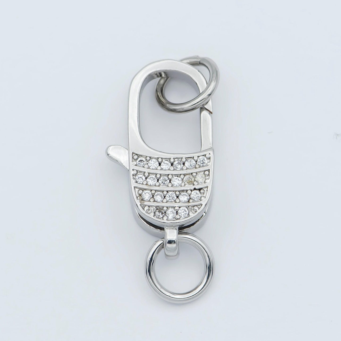 14k gold fill end clasp for bracelet necklace buckle micro paved , cz cubic lobster clasp fastener for beading supplies component l-301