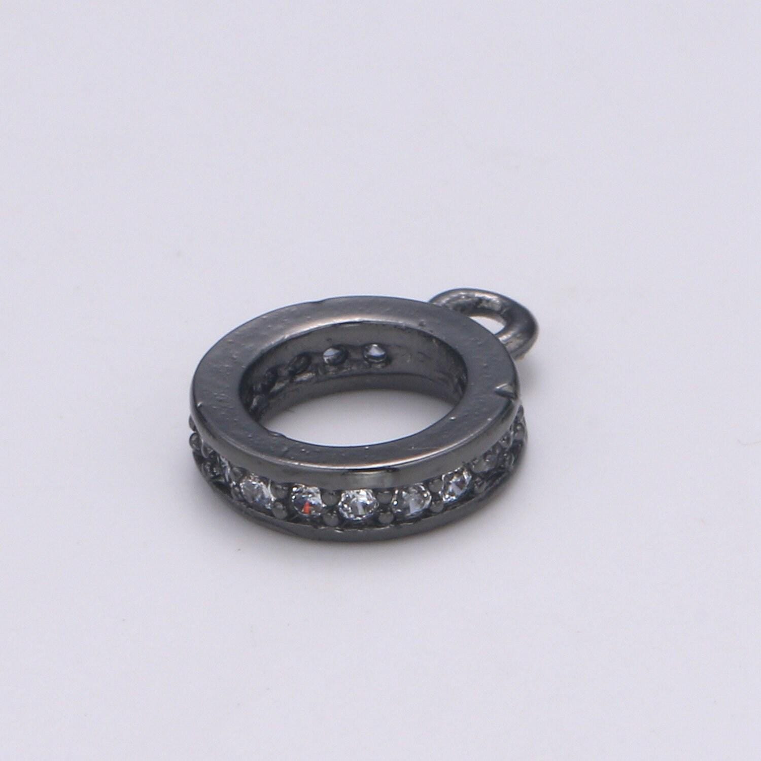 14k gold filled 9.5mmx7.5mm jump ring, small loop gold clasp connector with cz stone for jewelry making supplies l291