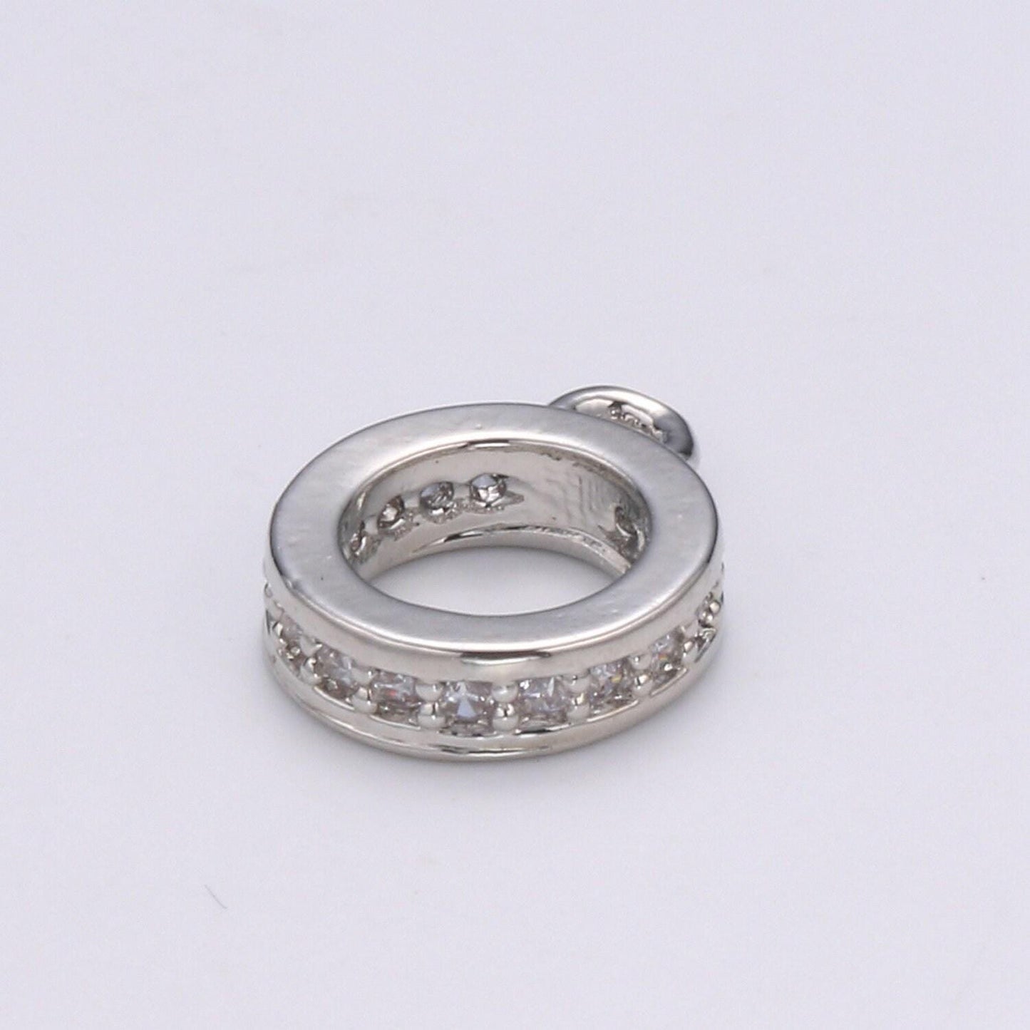 14k gold filled 9.5mmx7.5mm jump ring, small loop gold clasp connector with cz stone for jewelry making supplies l291