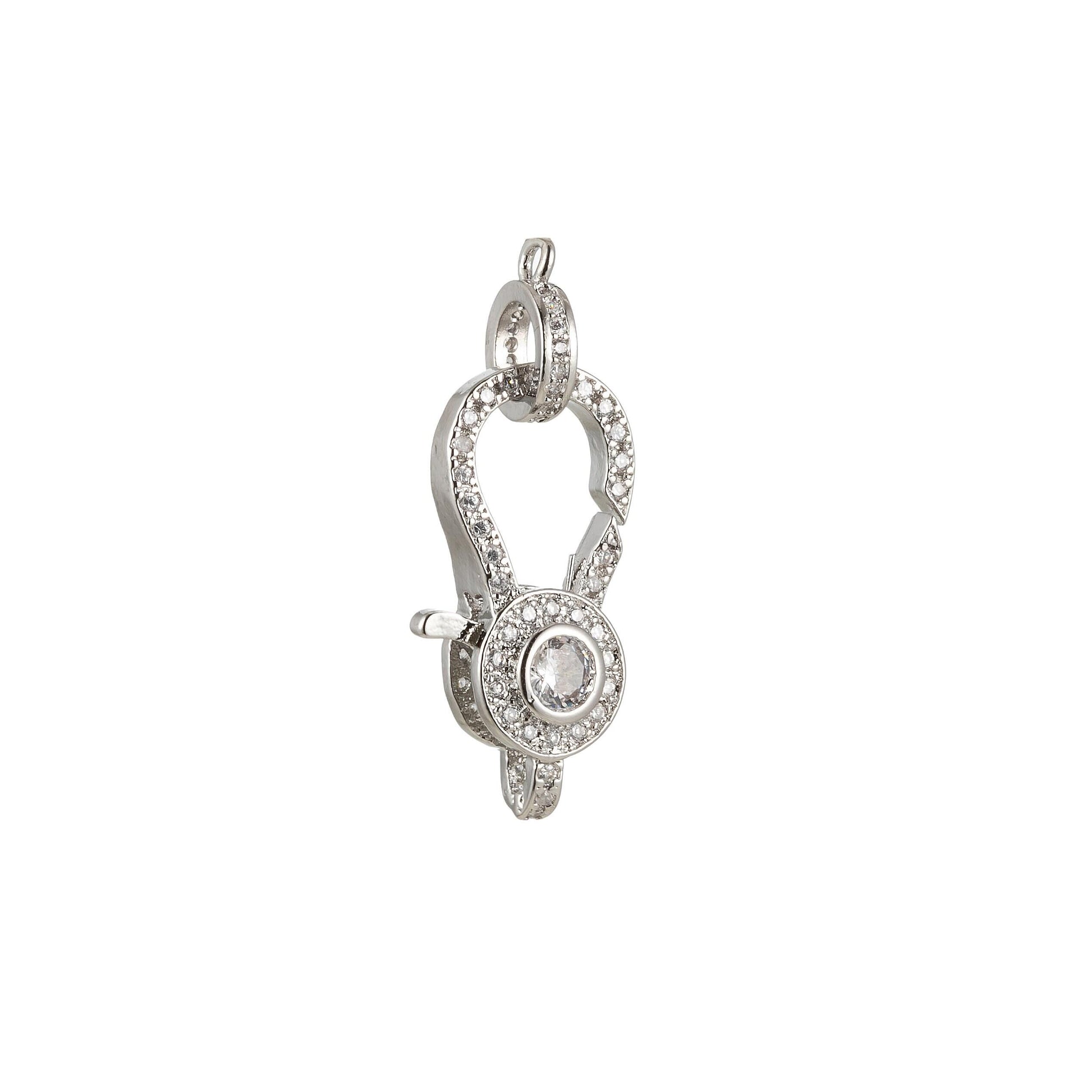 Full cz lobster clasp unique design lobster claw with jump ring for necklace bracelet making supply