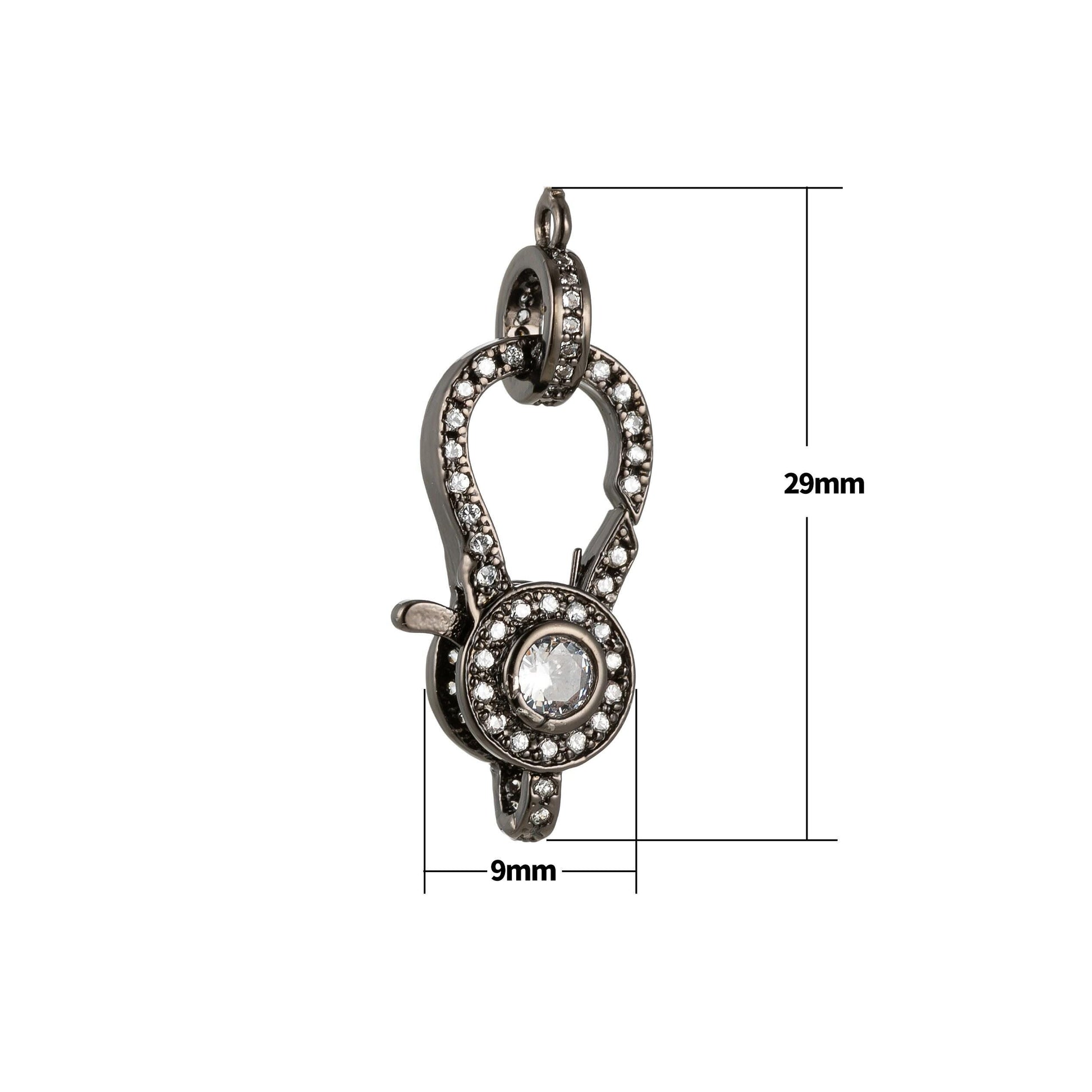 Full cz lobster clasp unique design lobster claw with jump ring for necklace bracelet making supply