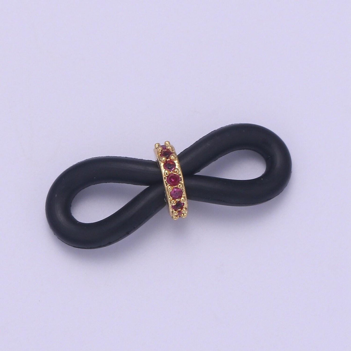 Rubber parts with adjustable cz beads, rubber ends for facemask eyewearholder, one pair of rubber grips, replacement parts / one pair