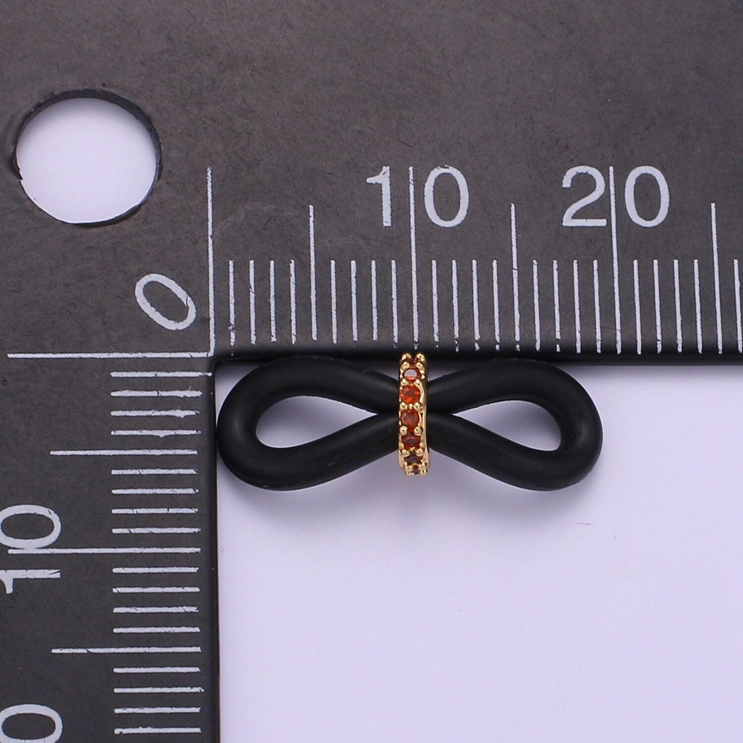 Rubber parts with adjustable cz beads, rubber ends for facemask eyewearholder, one pair of rubber grips, replacement parts / one pair