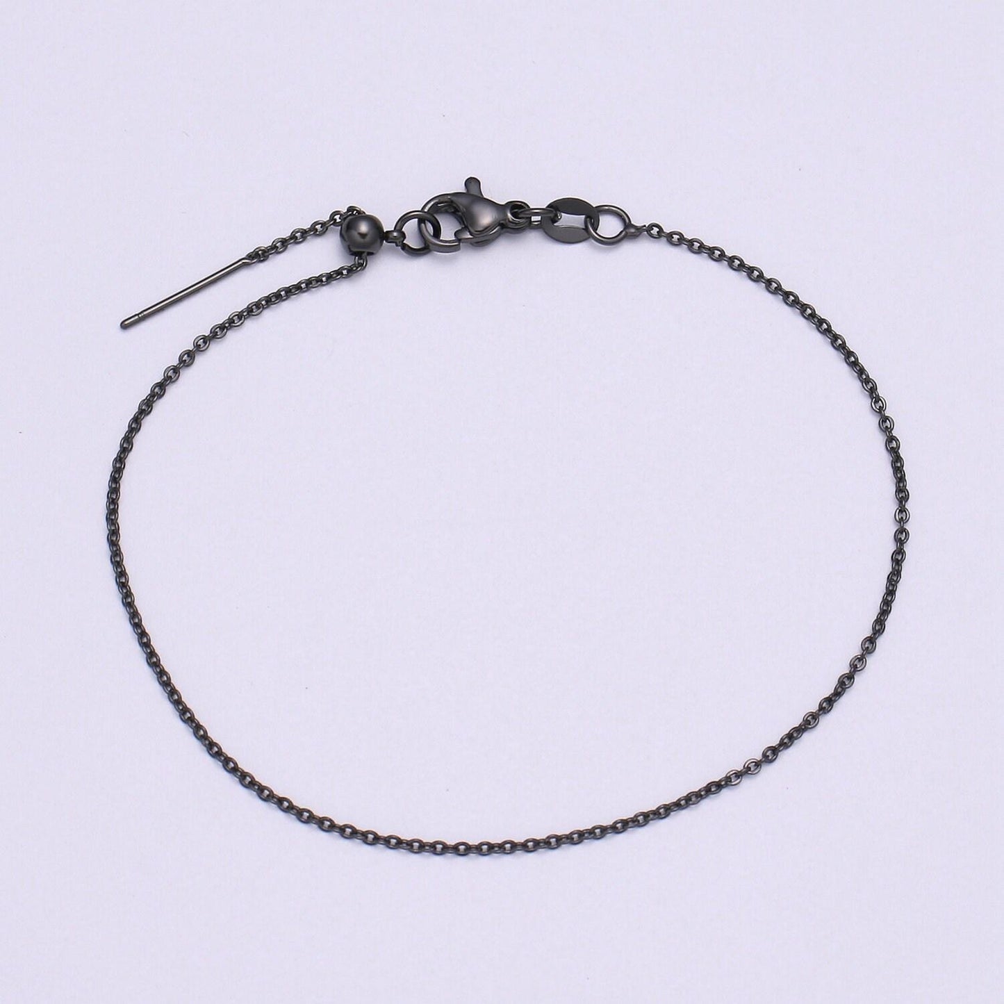 1x adjustable cable chain necklace dainty cable chain for jewelry making with pendant charm, l-202~l-205