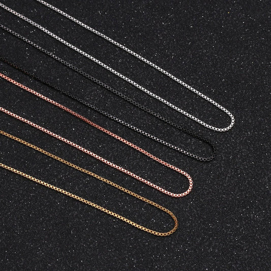 1x adjustable necklace ready to wear 18k gold square box chain bracelet dainty box chain for jewelry making with pendant charm, l-198~l-201