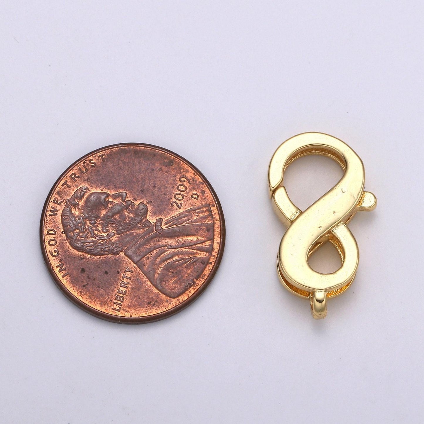 1pc wholesale lobster clasp 24k gold , infinity lobster claw for jewelry making, size 19.5mmx11.4mm, supp-1119