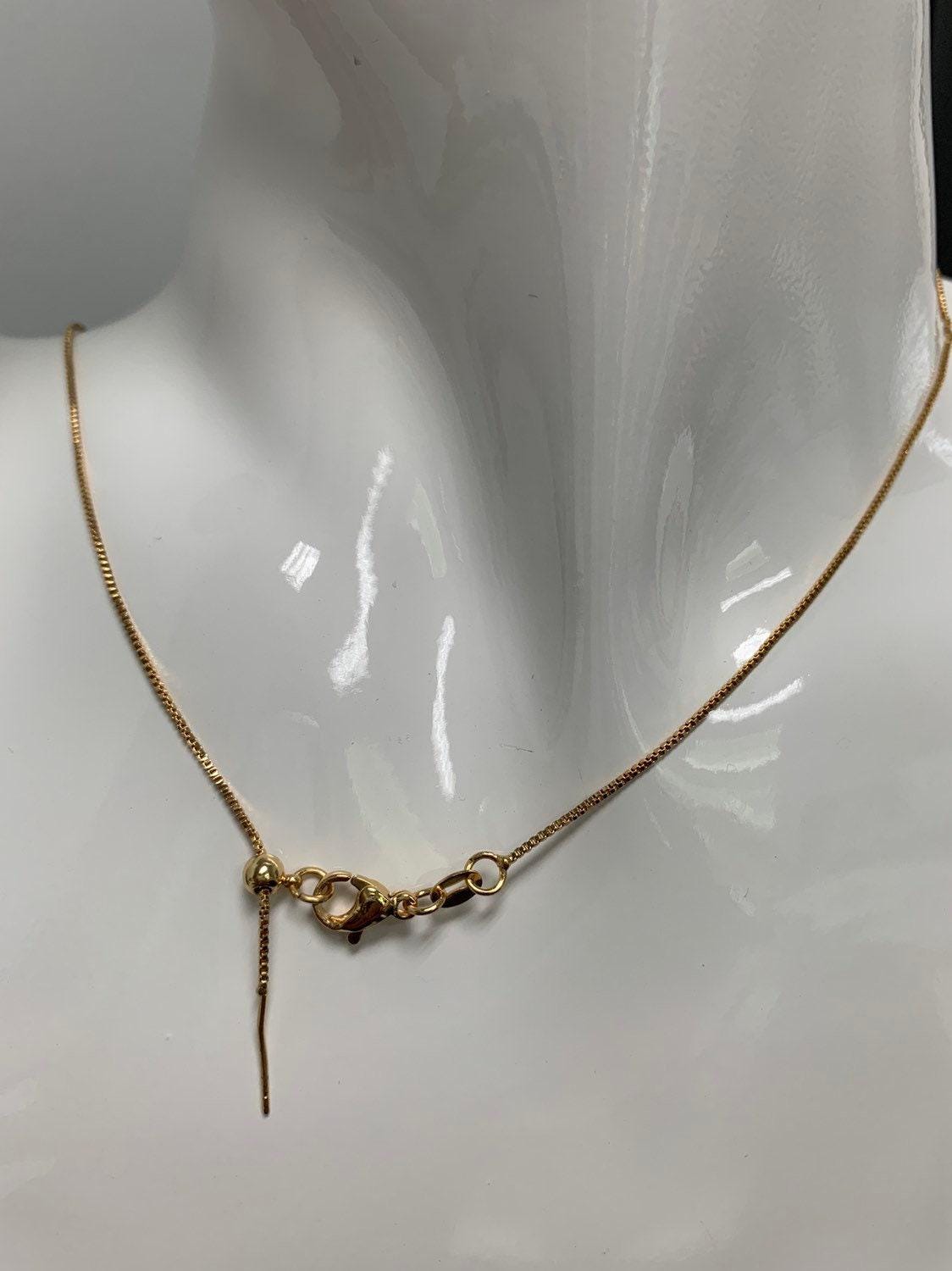 1x adjustable necklace ready to wear 18k gold square box chain bracelet dainty box chain for jewelry making with pendant charm, l-198~l-201