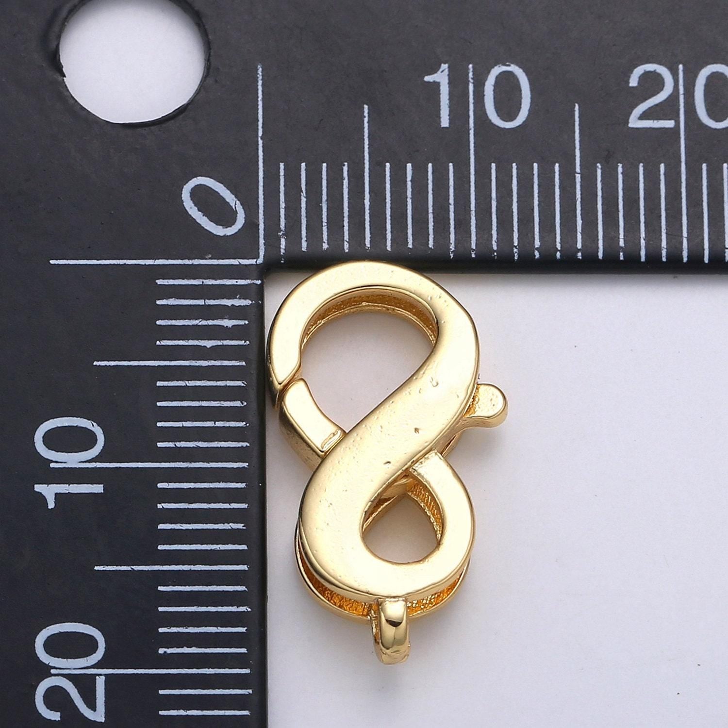 1pc wholesale lobster clasp 24k gold , infinity lobster claw for jewelry making, size 19.5mmx11.4mm, supp-1119