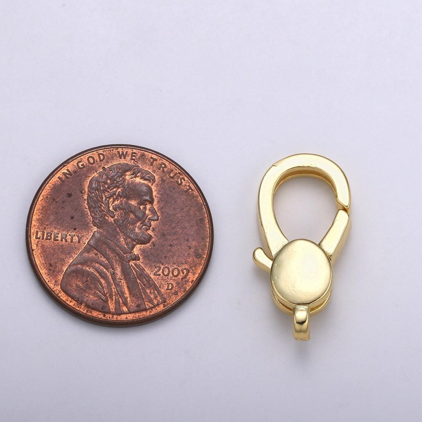 1pc wholesale lobster clasp 24k gold , oval lobster claw for jewelry making, size option 19.4mmx10.7mm, supp-1112