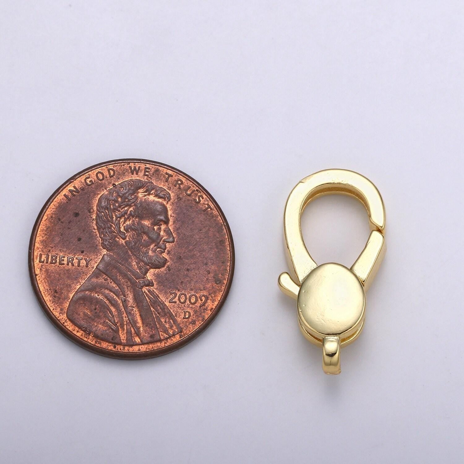 1pc wholesale lobster clasp 24k gold , oval lobster claw for jewelry making, size option 19.4mmx10.7mm, supp-1112