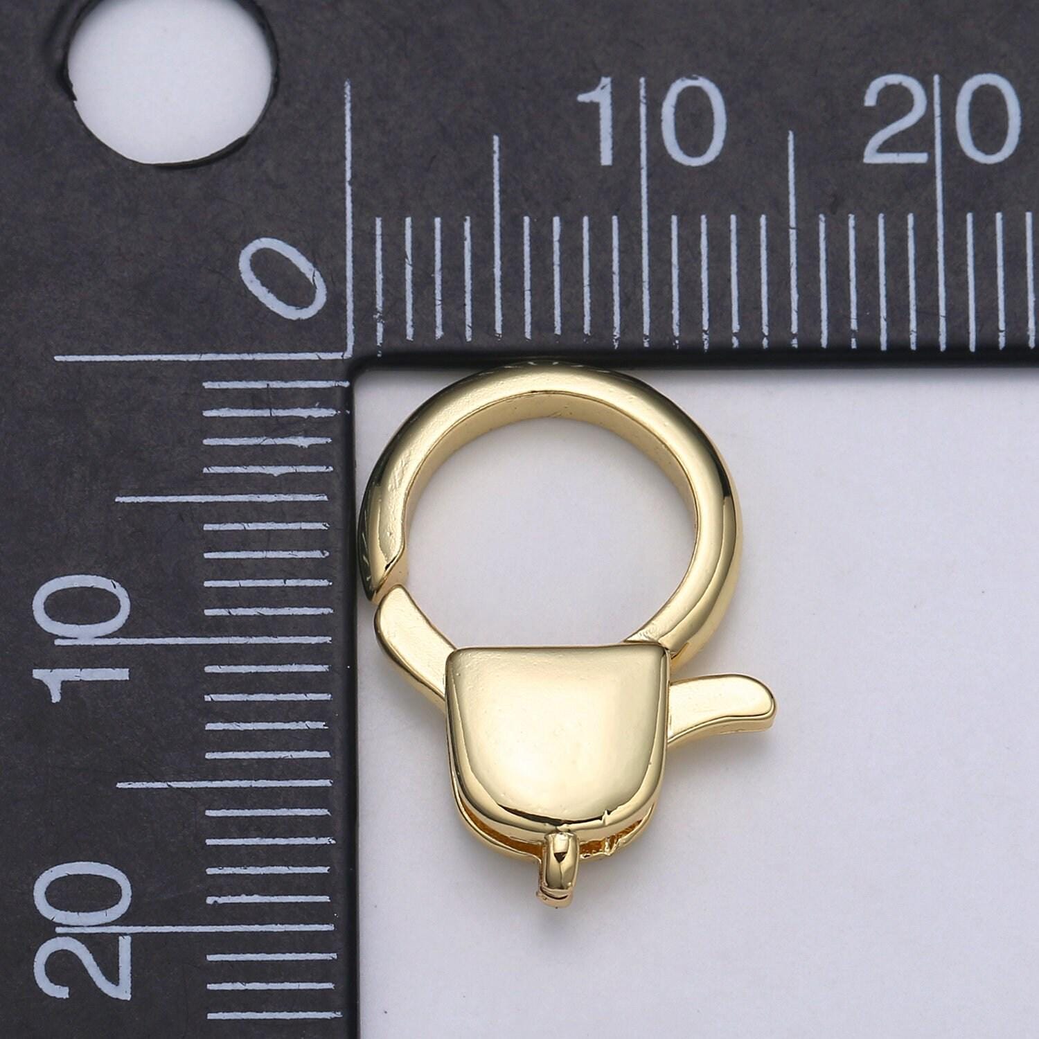 1pc wholesale lobster clasp 24k gold circle head lobster claw for jewelry making, size option 19.3mmx13.3mm, supp-1111