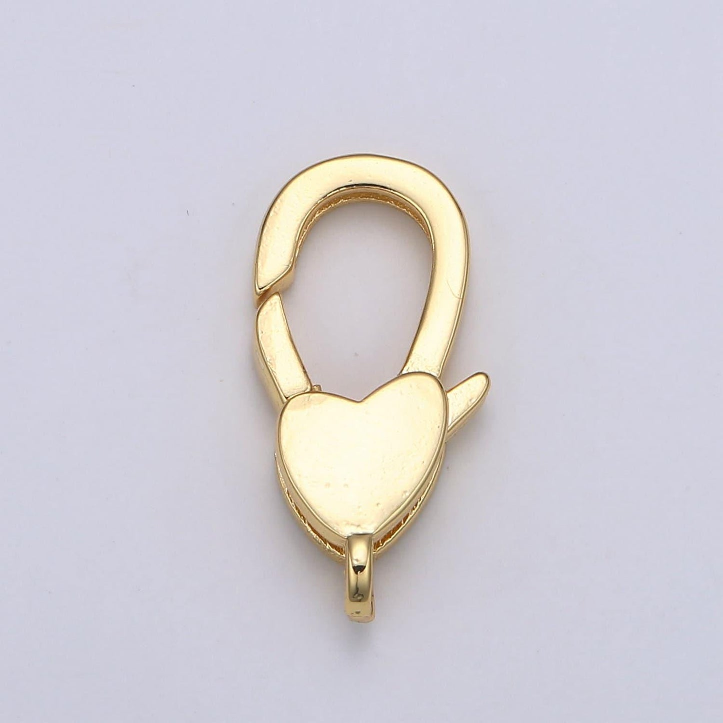 1pc wholesale lobster clasp 24k gold , heart lobster claw for jewelry making, size option 20.1mmx10.3mm, supp-1109