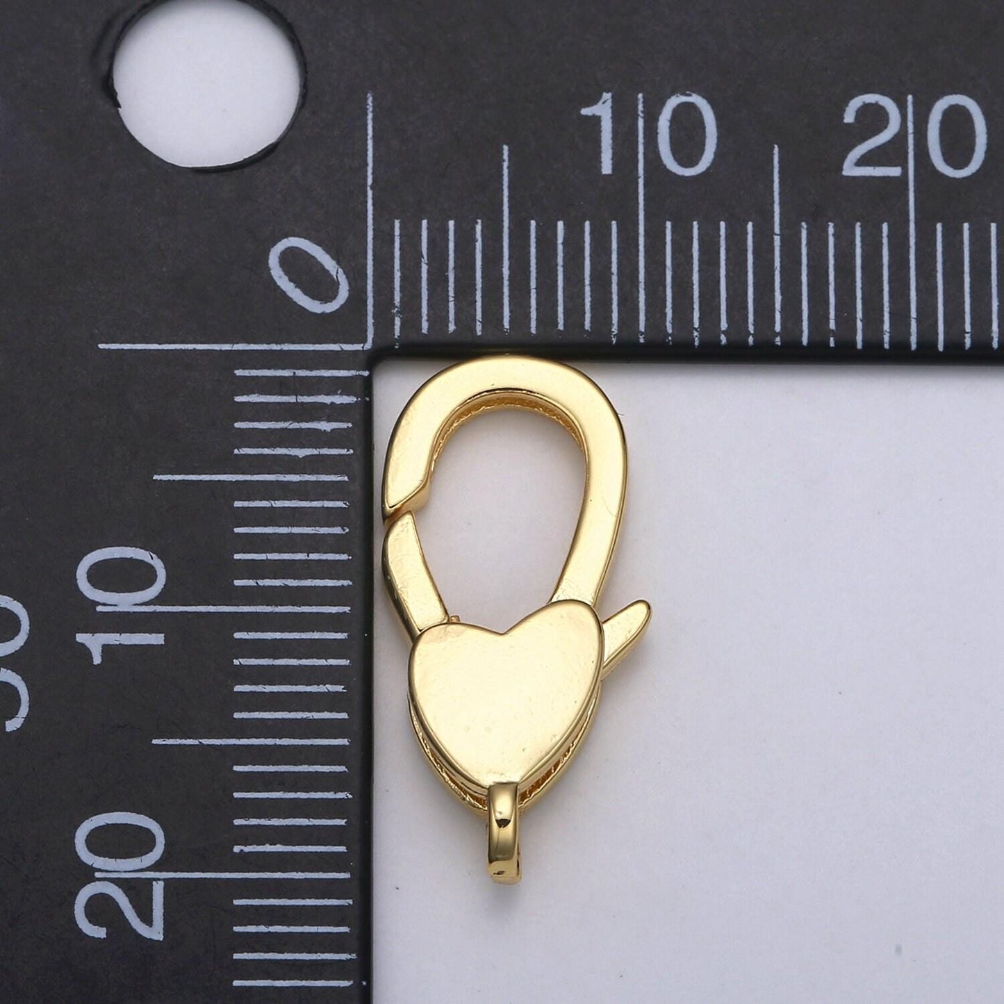 1pc wholesale lobster clasp 24k gold , heart lobster claw for jewelry making, size option 20.1mmx10.3mm, supp-1109