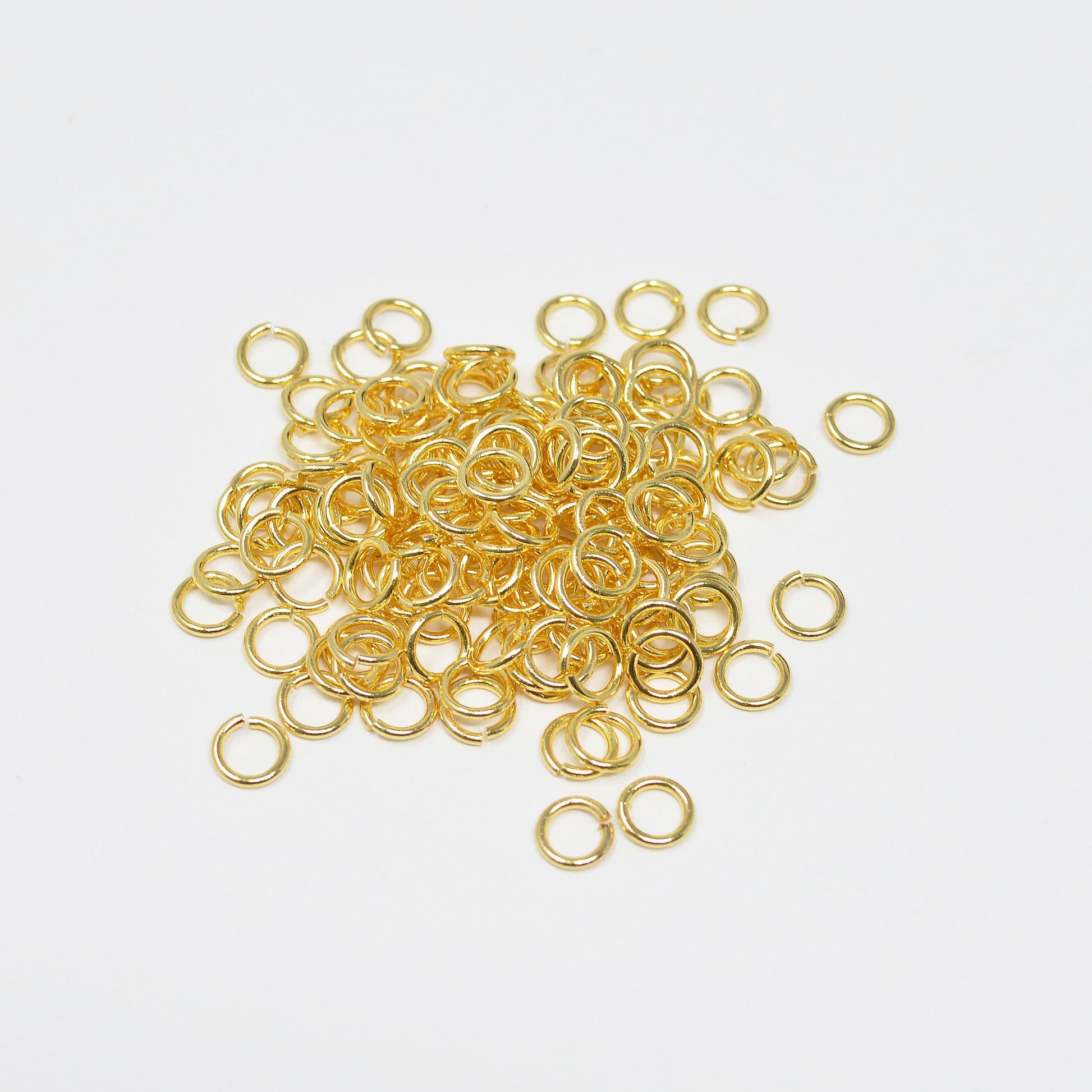 20 pcs satin gold 0.7mmx5mm (21 gauge) jump ring, gold connector open jump rings jewelry making supplies | l-151
