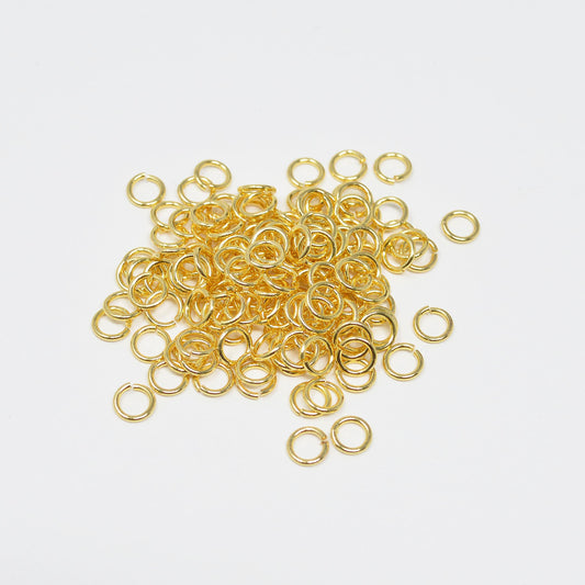 20 pcs satin gold 0.7mmx5mm (21 gauge) jump ring, gold connector open jump rings jewelry making supplies | l-151