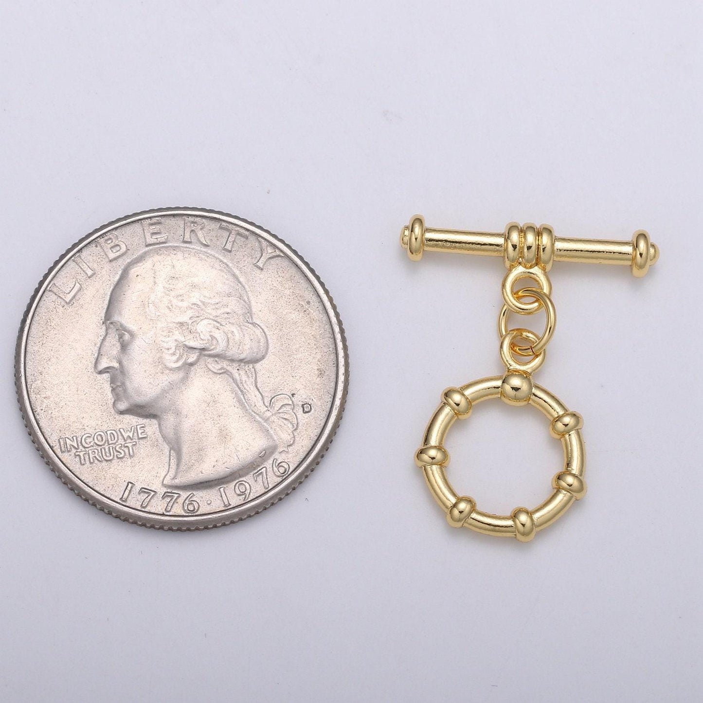1 set 12 mm 24k gold buoy toggle clasp with jump ring ship wheel clasp ring, charm holder clasp for connector, wristlet holder l-143