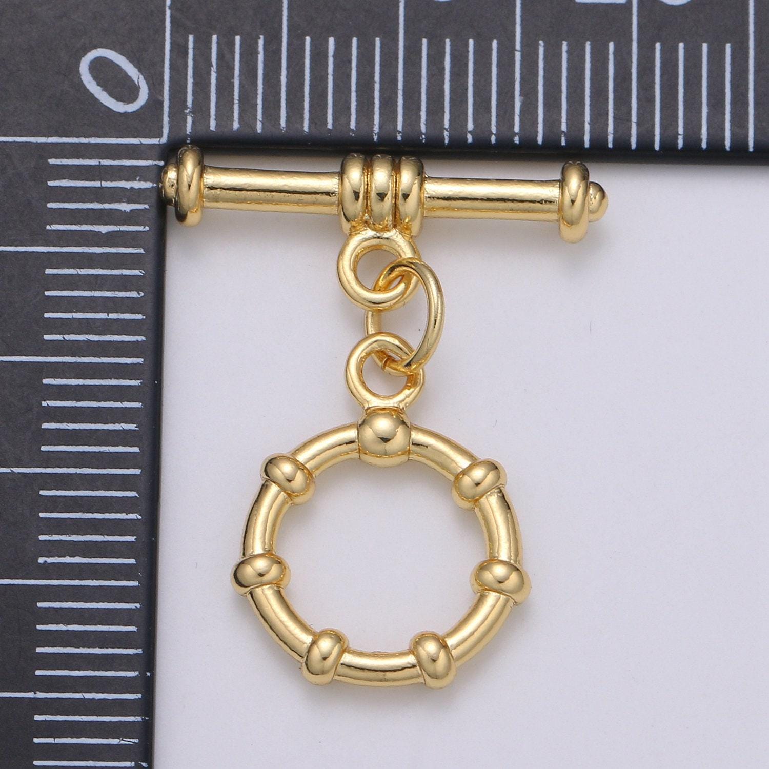 1 set 12 mm 24k gold buoy toggle clasp with jump ring ship wheel clasp ring, charm holder clasp for connector, wristlet holder l-143