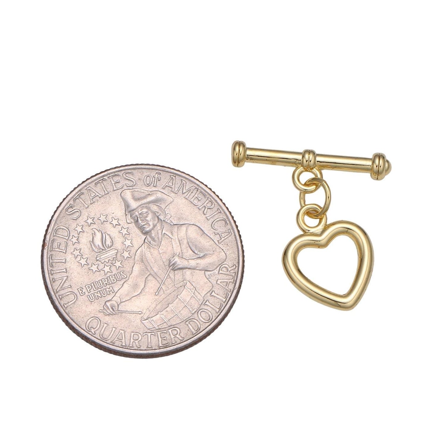1 set 22x19.5mm shiny gold heart toggle clasp with jump ring-gold, for necklace, bracelet, diy jewelry making supp-1074