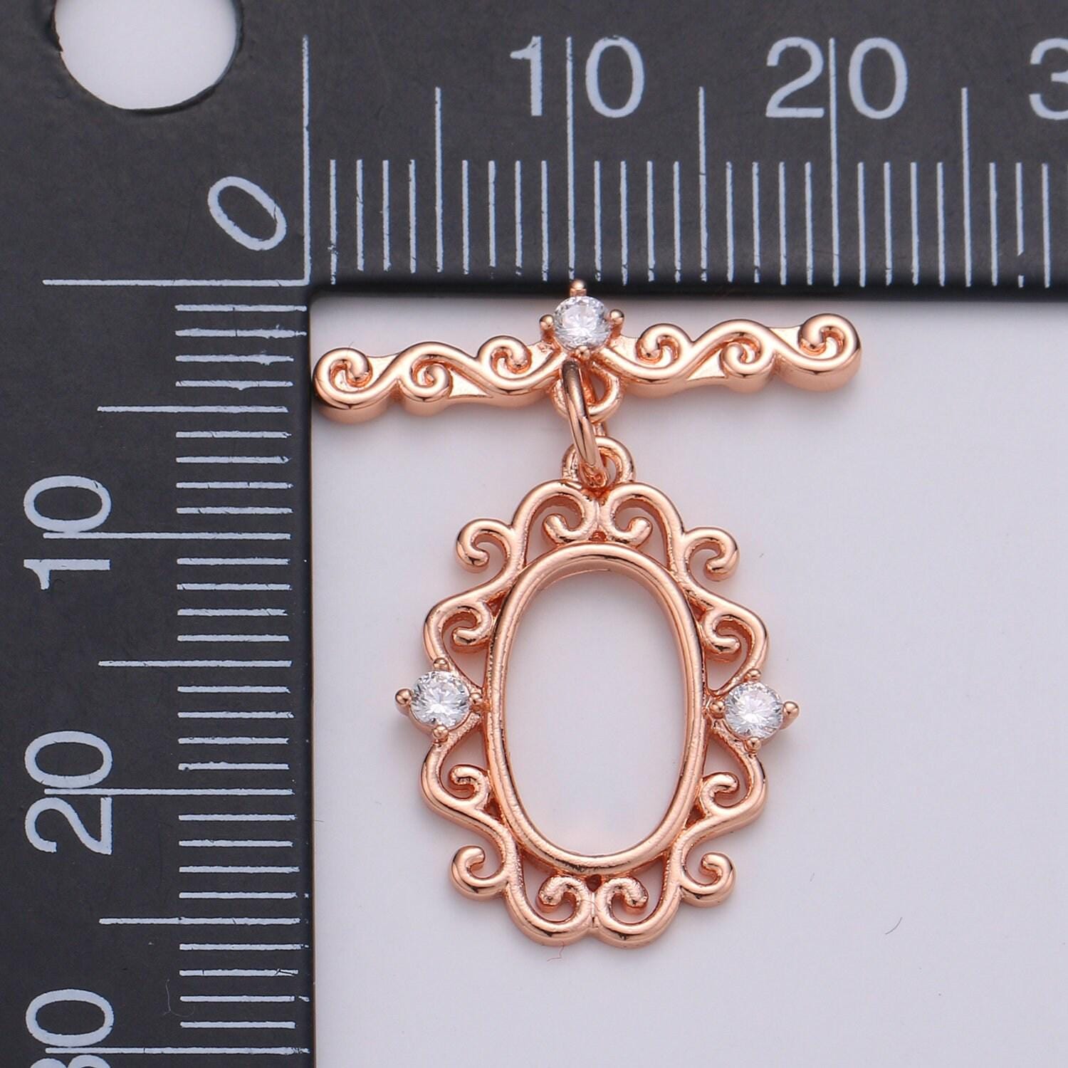 Victorian style gold toggle clasp rose gold , black, silver oval clasps fancy design ot clasp jewelry supply for bracelet necklace component