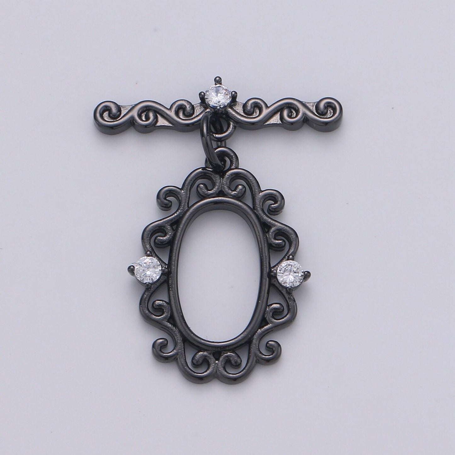 Victorian style gold toggle clasp rose gold , black, silver oval clasps fancy design ot clasp jewelry supply for bracelet necklace component
