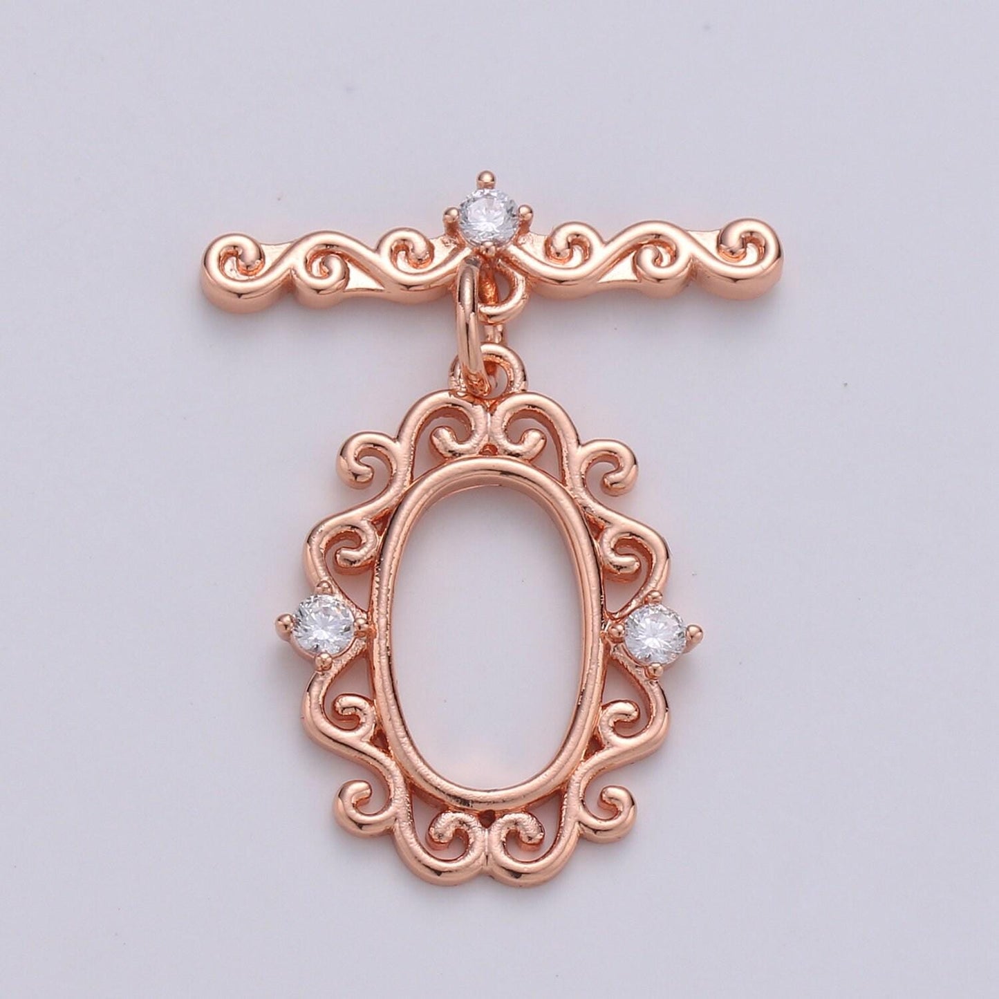 Victorian style gold toggle clasp rose gold , black, silver oval clasps fancy design ot clasp jewelry supply for bracelet necklace component