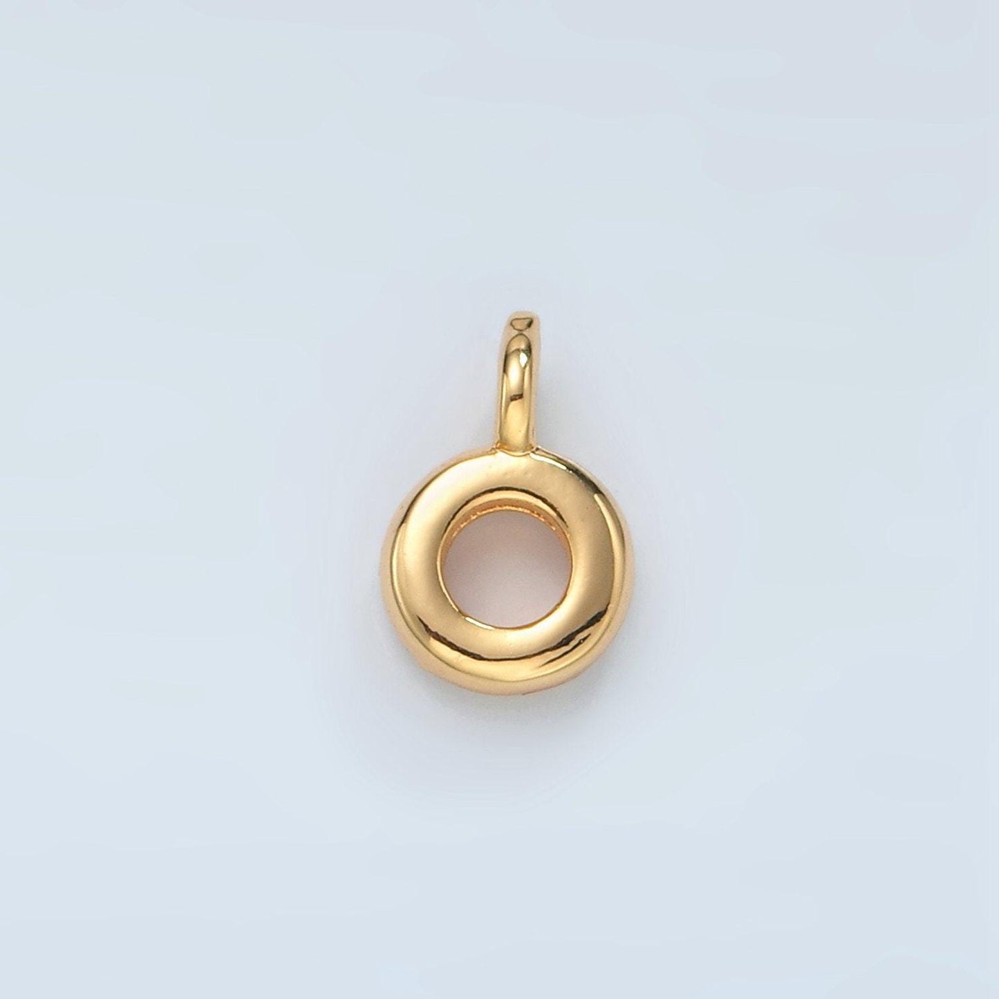 Gold plain charm holder for bracelet necklace jewelry making supply | l073