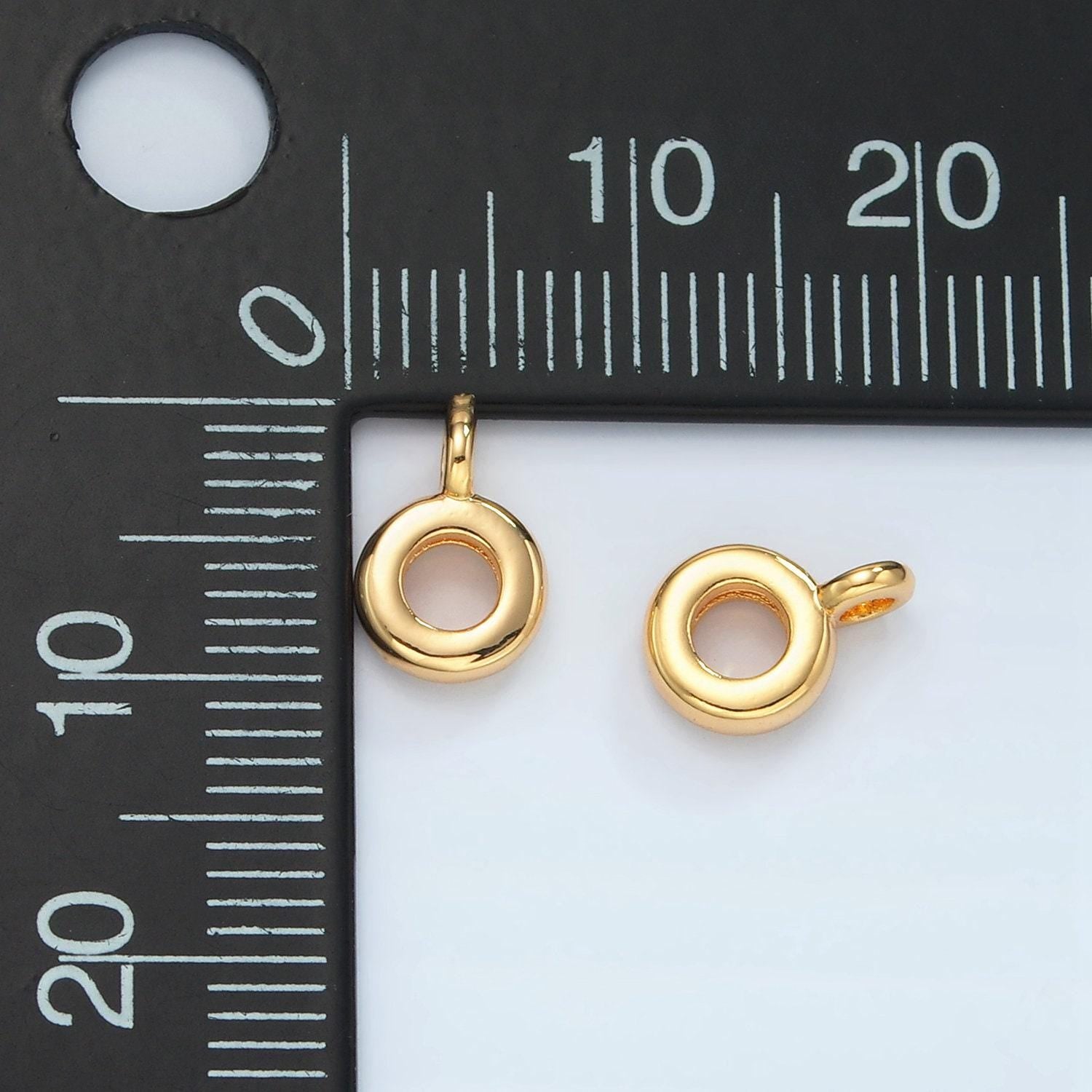 Gold plain charm holder for bracelet necklace jewelry making supply | l073