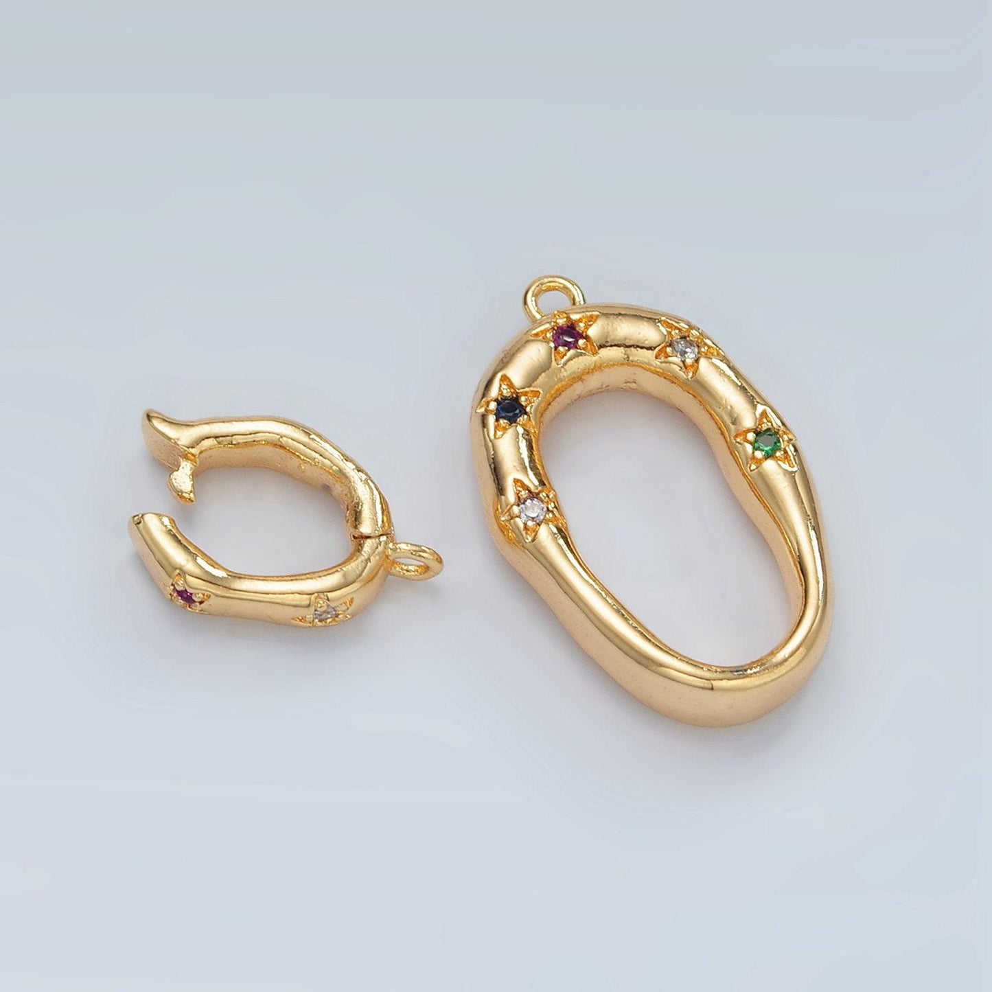 24k gold filled bail enhancer hinged interchangeable pendant bail with rainbow cz style pendant holder snap on bail l072
