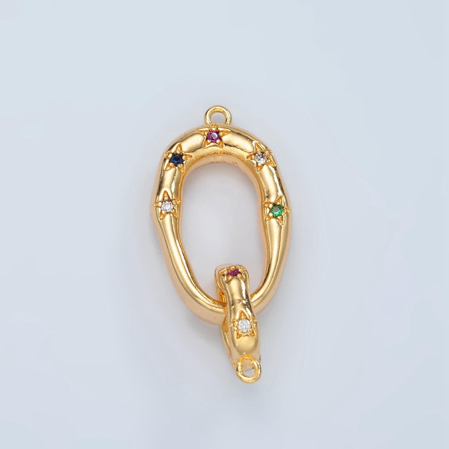 24k gold filled bail enhancer hinged interchangeable pendant bail with rainbow cz style pendant holder snap on bail l072