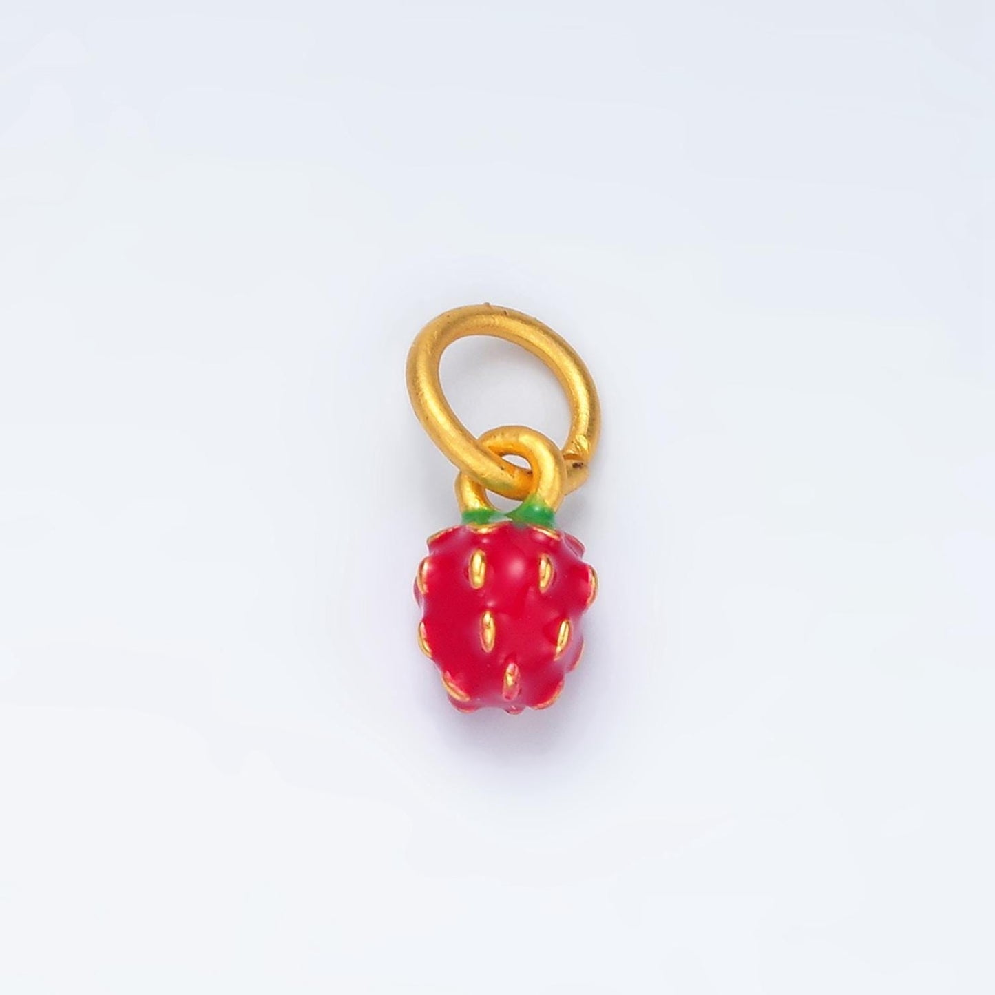 24k gold filled tiny bumpy strawberry fruit charm | m-264