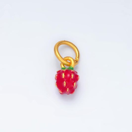 24k gold filled tiny bumpy strawberry fruit charm | m-264